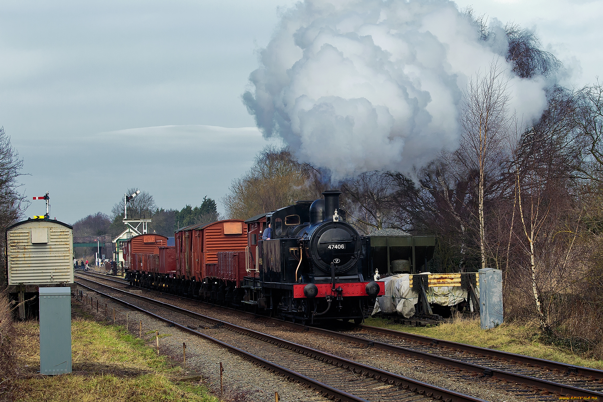 техника, паровозы, дорога, железная, рельсы, состав, паровоз