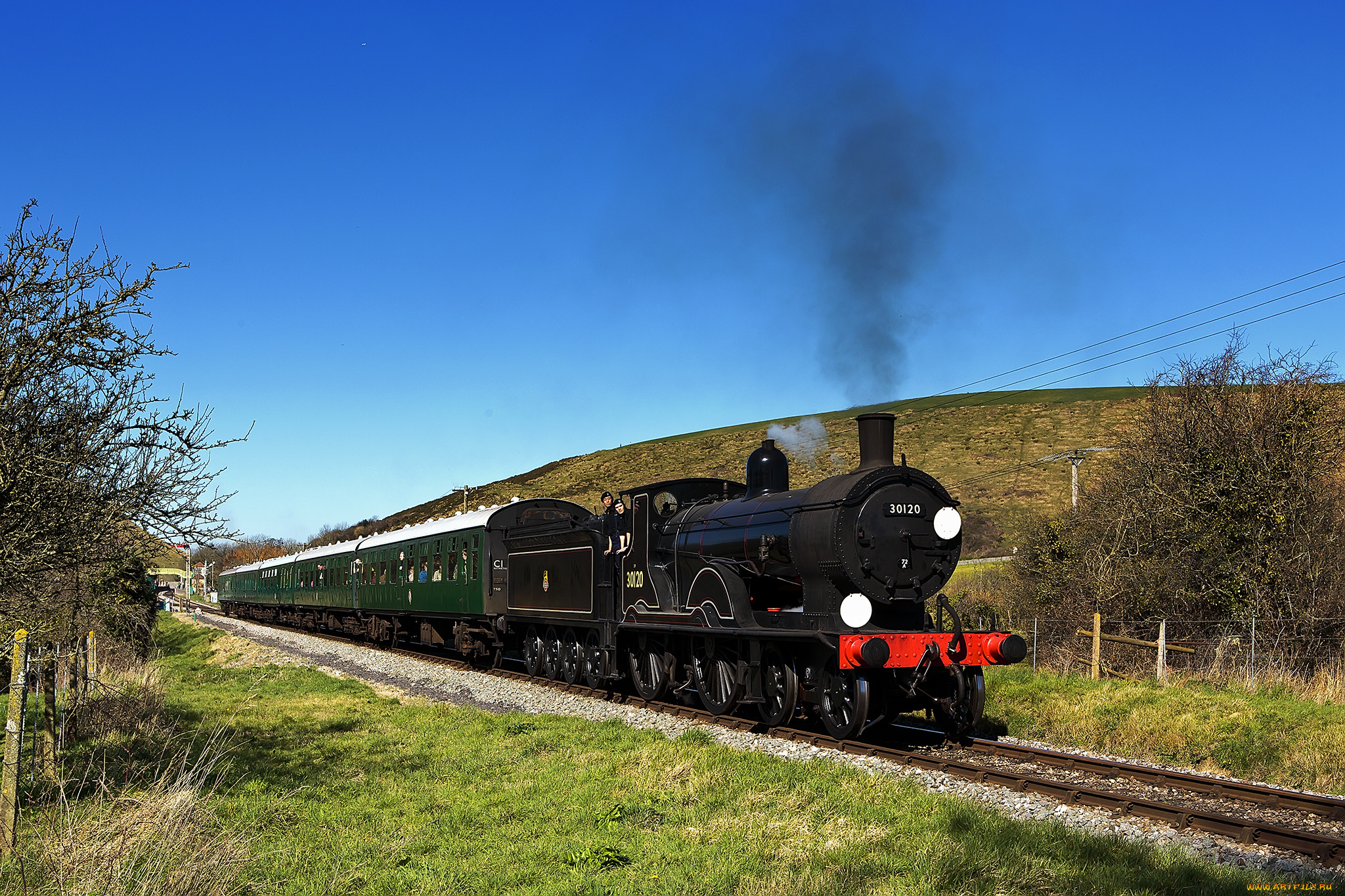 техника, паровозы, состав, паровоз, рельсы, дорога, железная