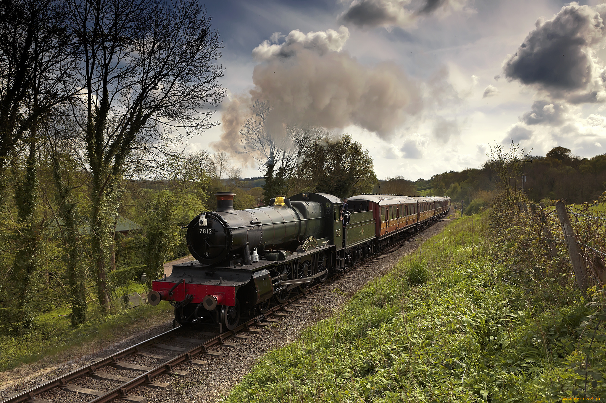 техника, паровозы, состав, паровоз, железная, дорога, рельсы