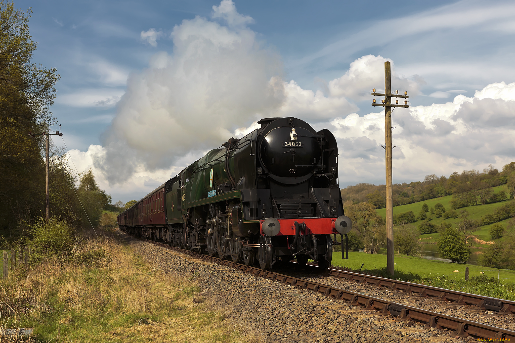 техника, паровозы, железная, состав, паровоз, рельсы, дорога