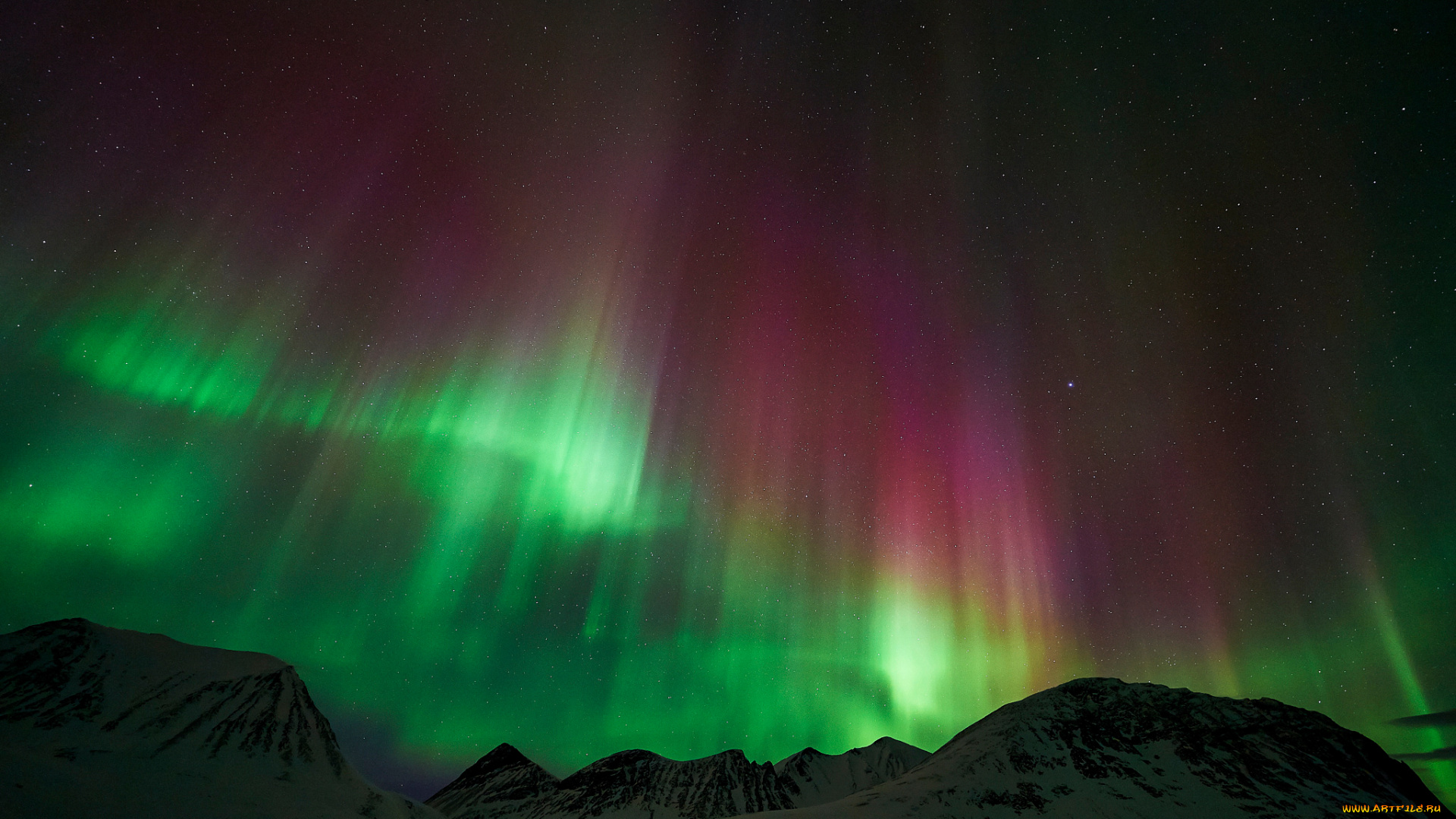 природа, северное, сияние, лапландия, горы, ночь, звезды, северное, сияние