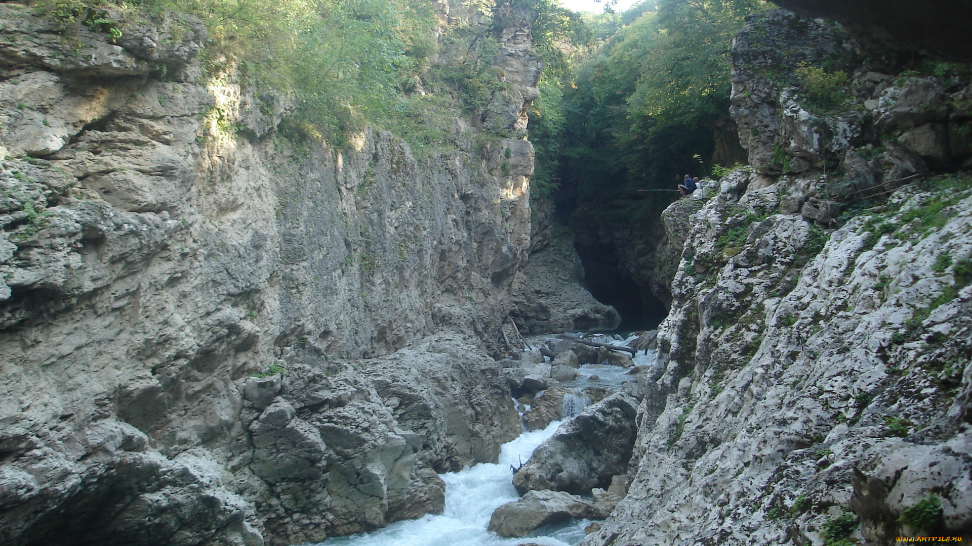 река, белая, природа, вода, кавказ