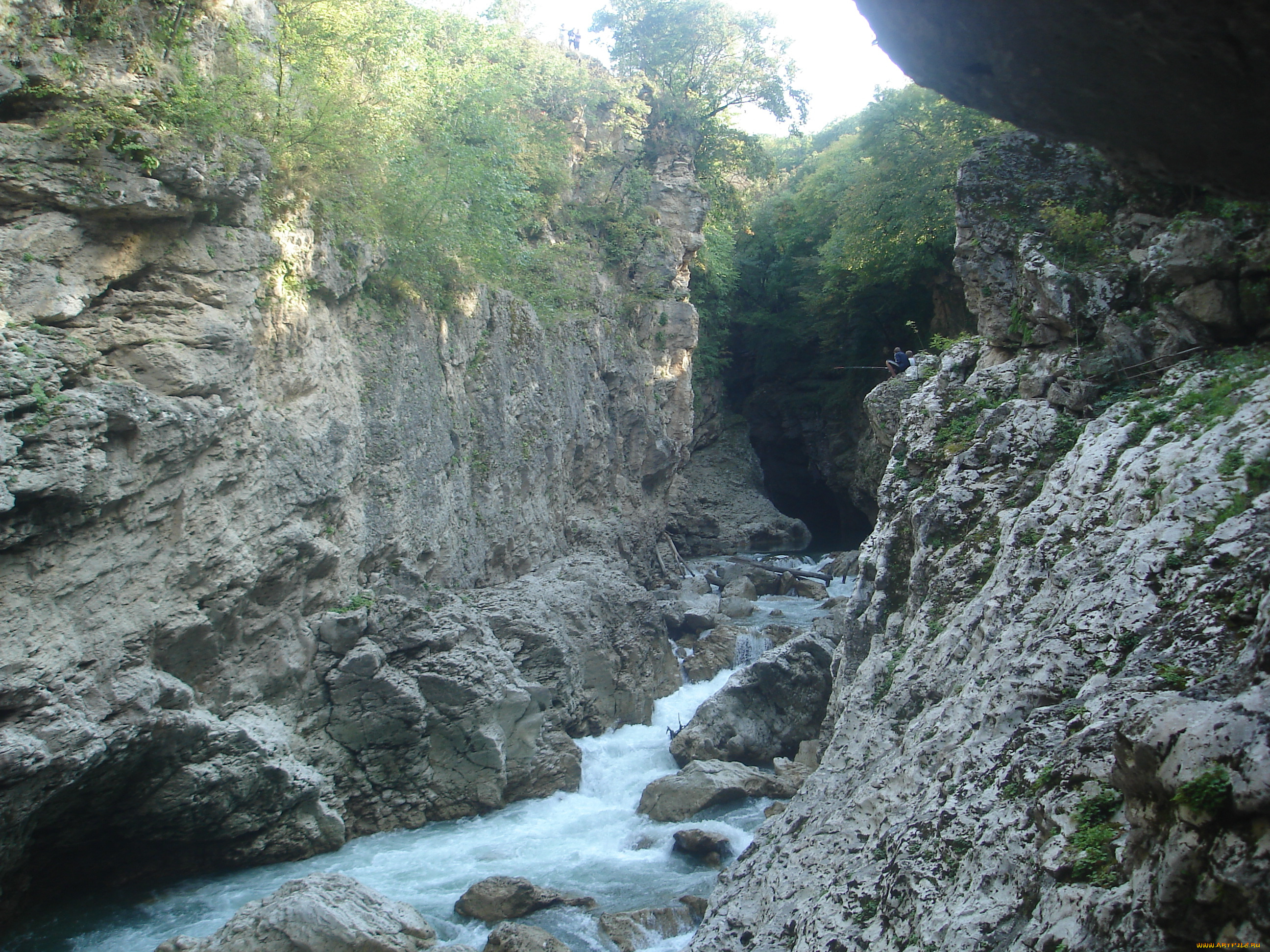 река, белая, природа, вода, кавказ