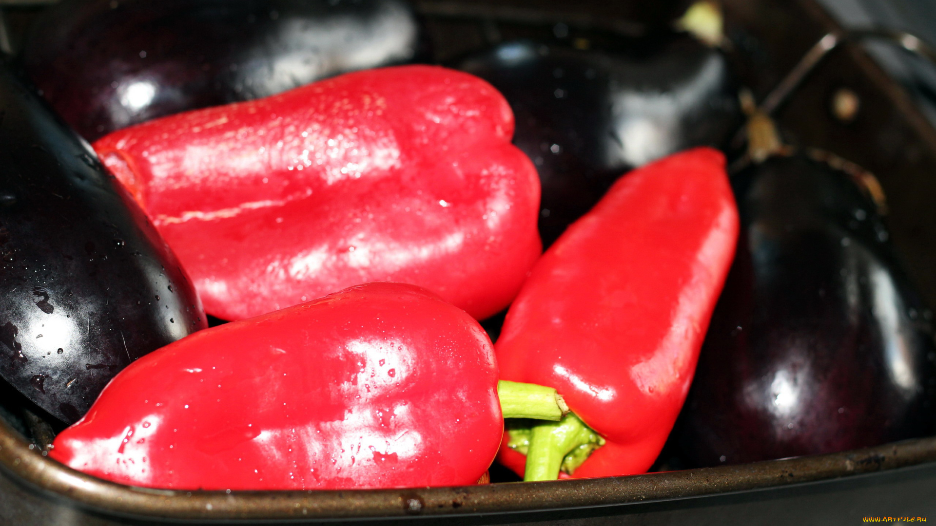 еда, перец, баклажаны