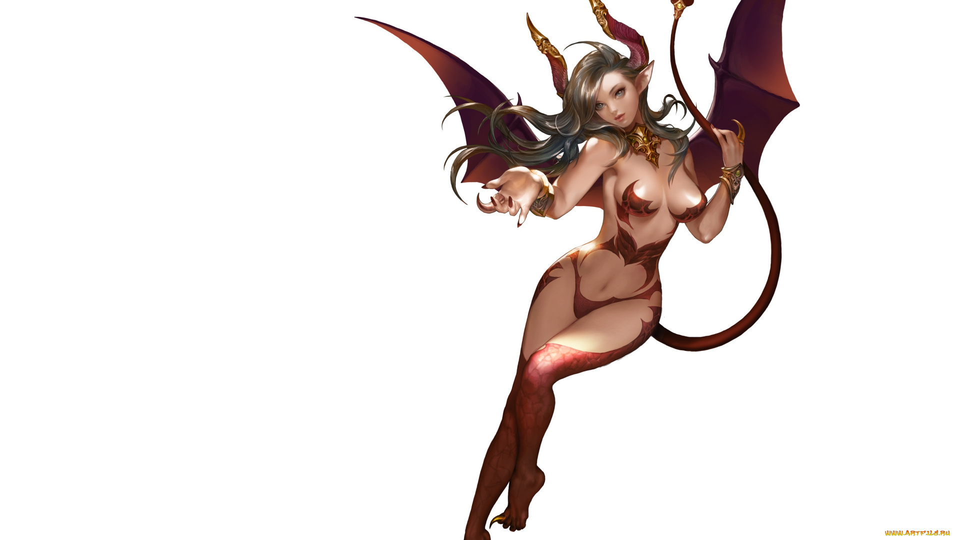 фэнтези, демоны, арт, демон, девушка