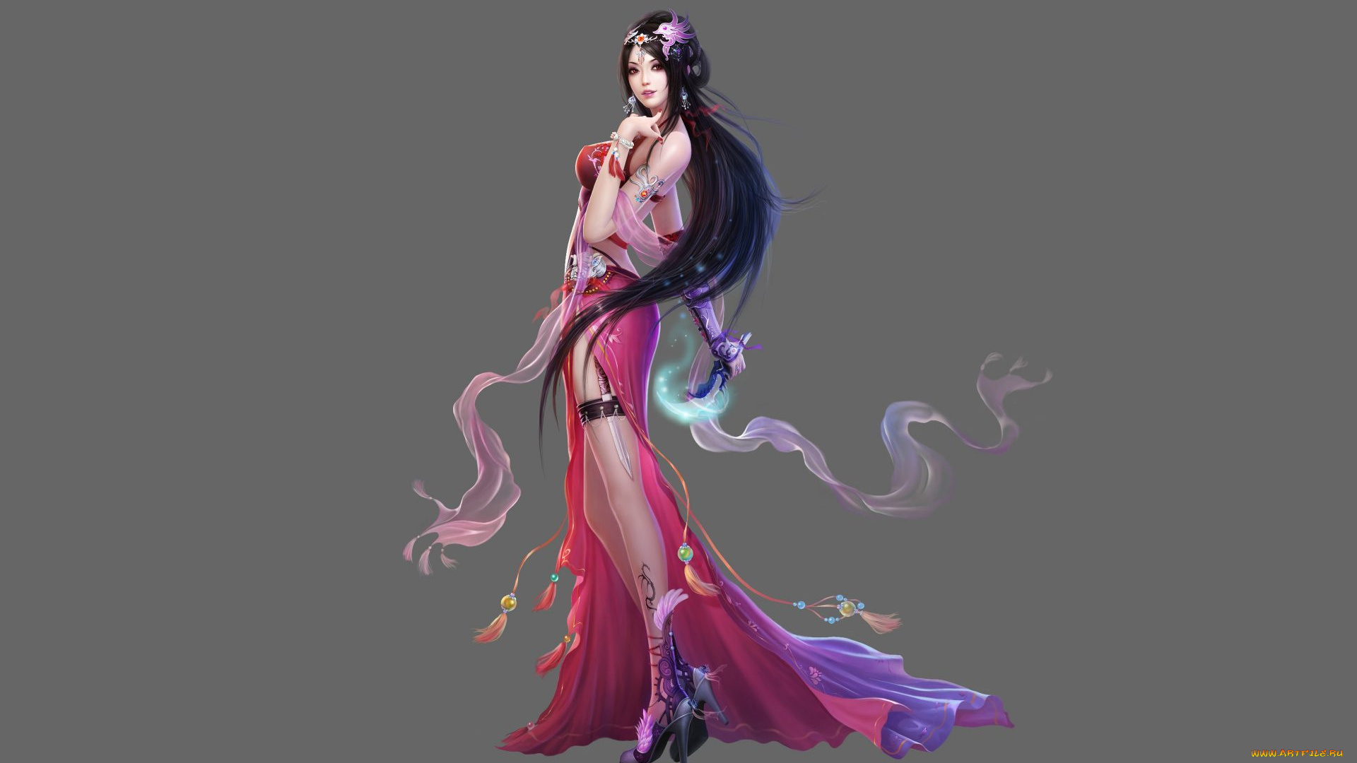 фэнтези, девушки, фон, взгляд, девушка