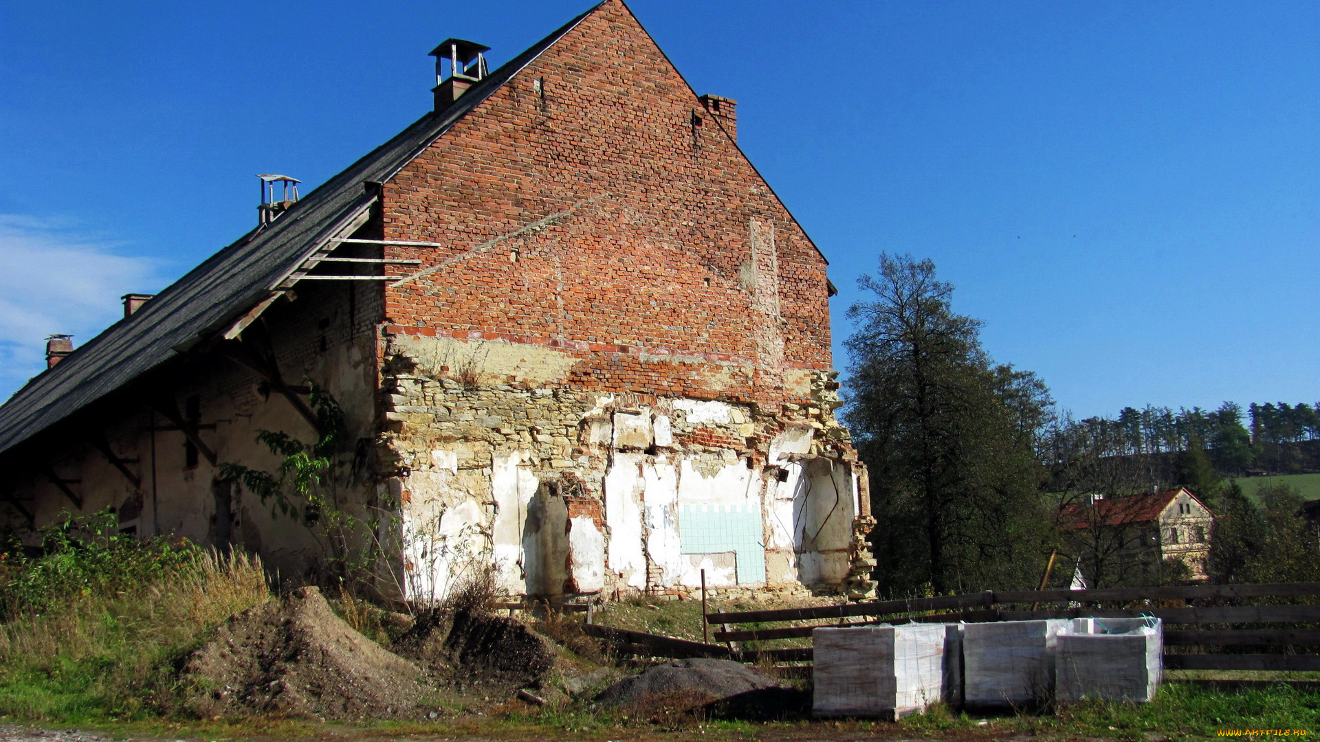 разное, развалины, , руины, , металлолом, старое, здание