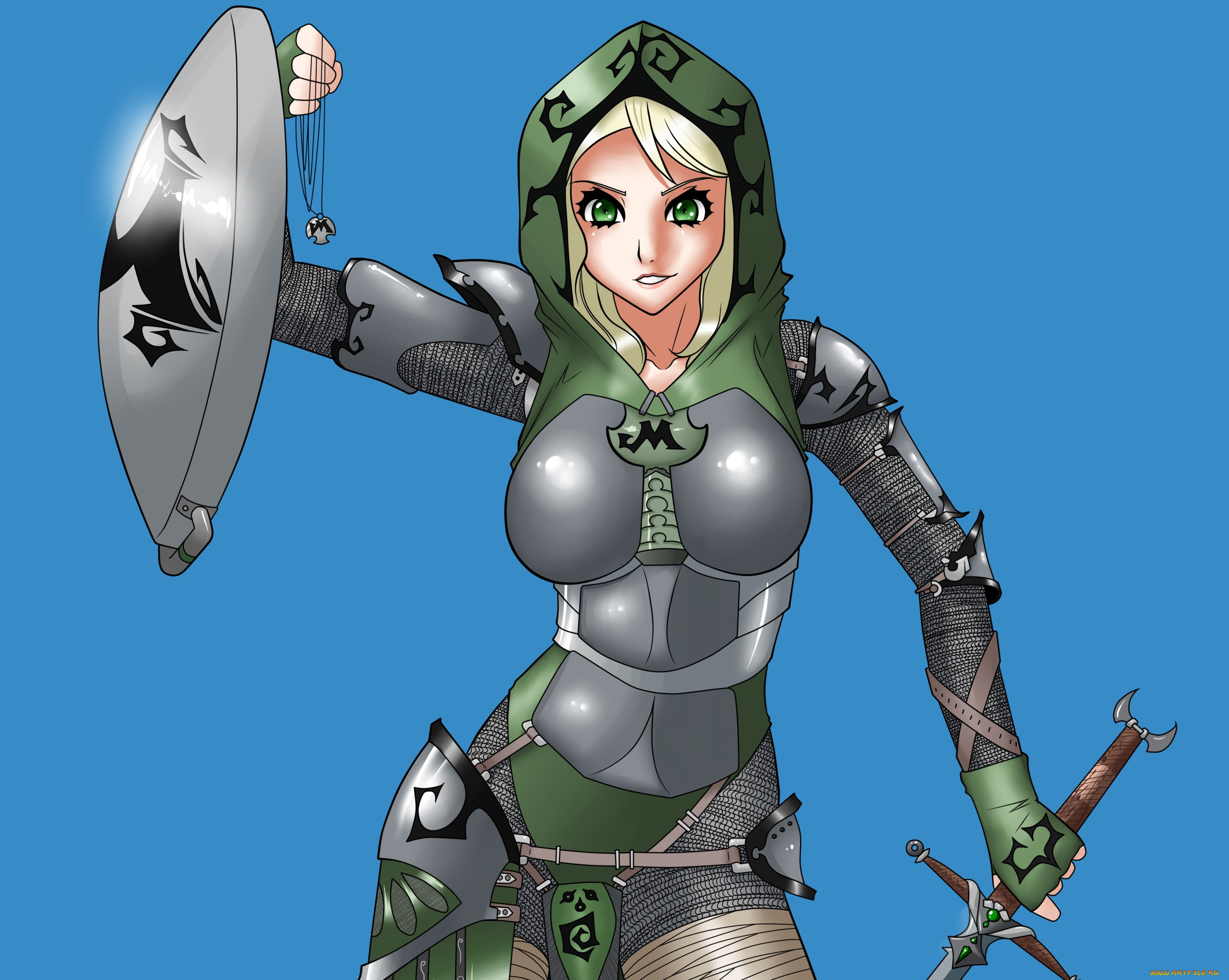 разное, арты, взгляд, оружие, девушка, фон