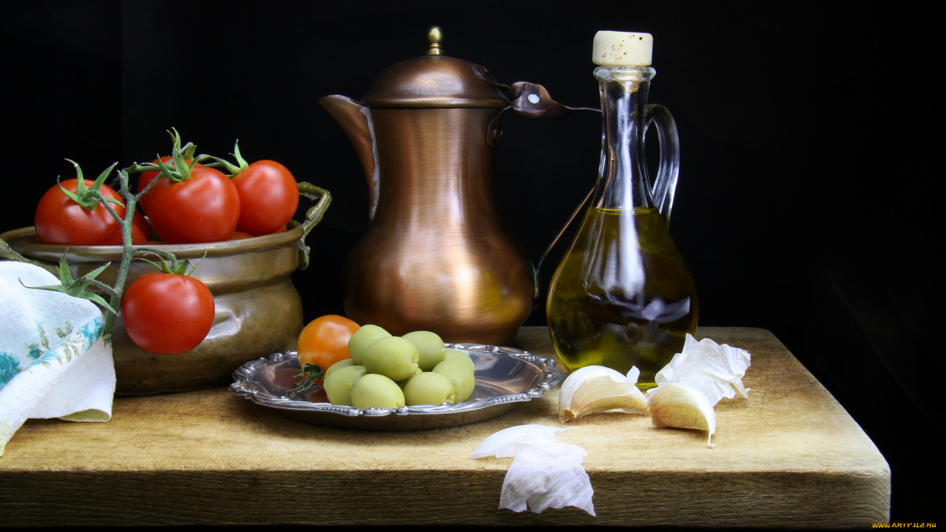 еда, натюрморт, кувшин, овощи, томаты, помидоры