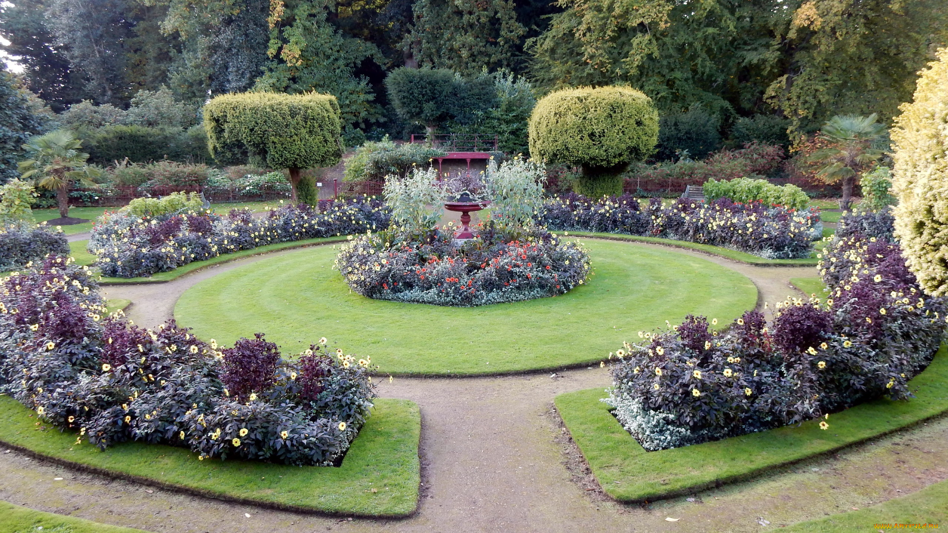 природа, парк, клумбы