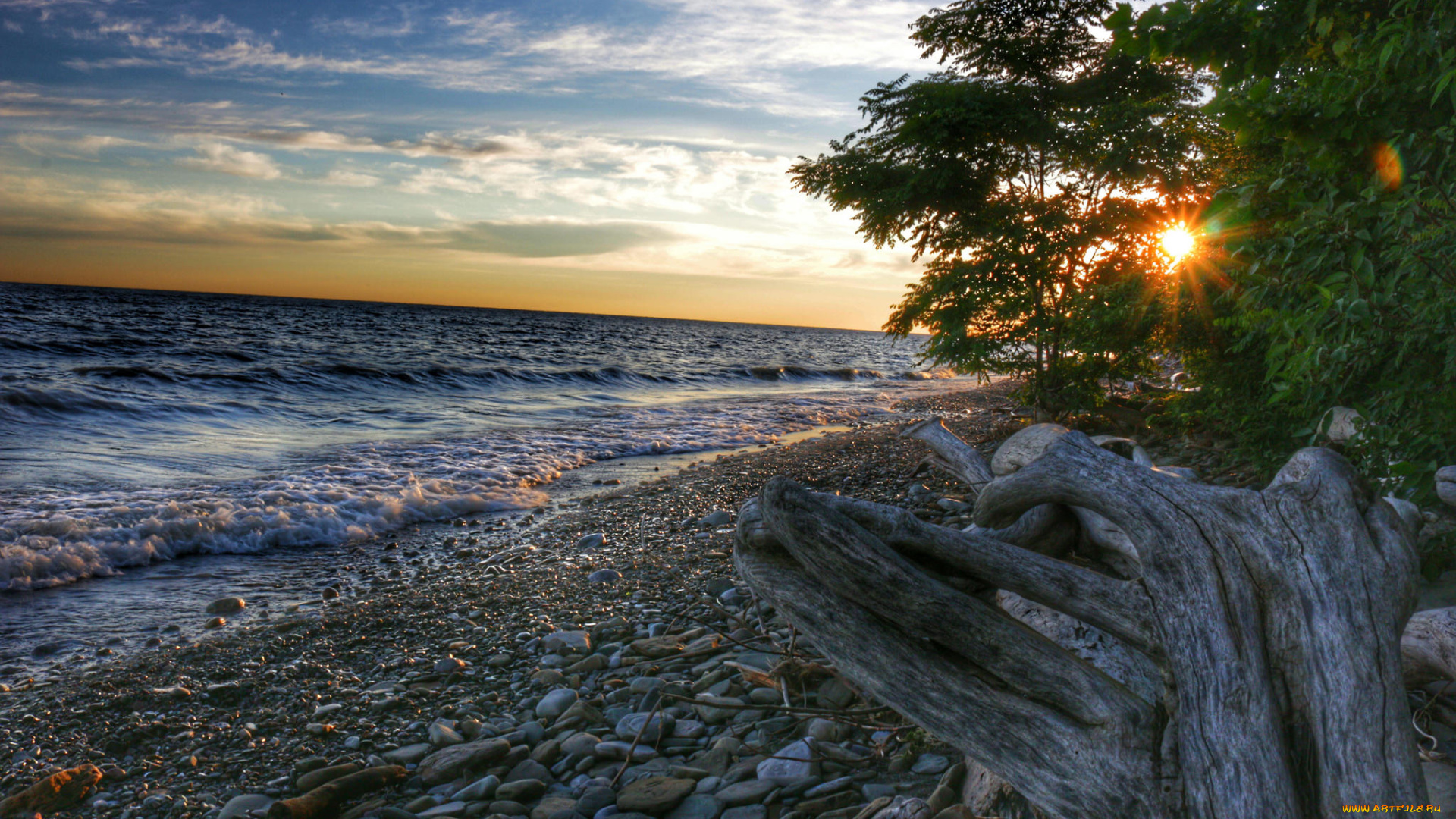 природа, побережье, море, берег