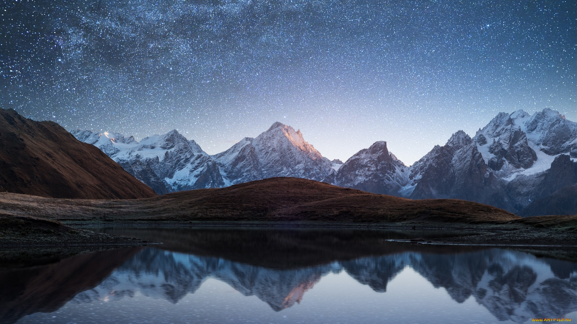 природа, реки, озера, звезды, небо, озеро, горы
