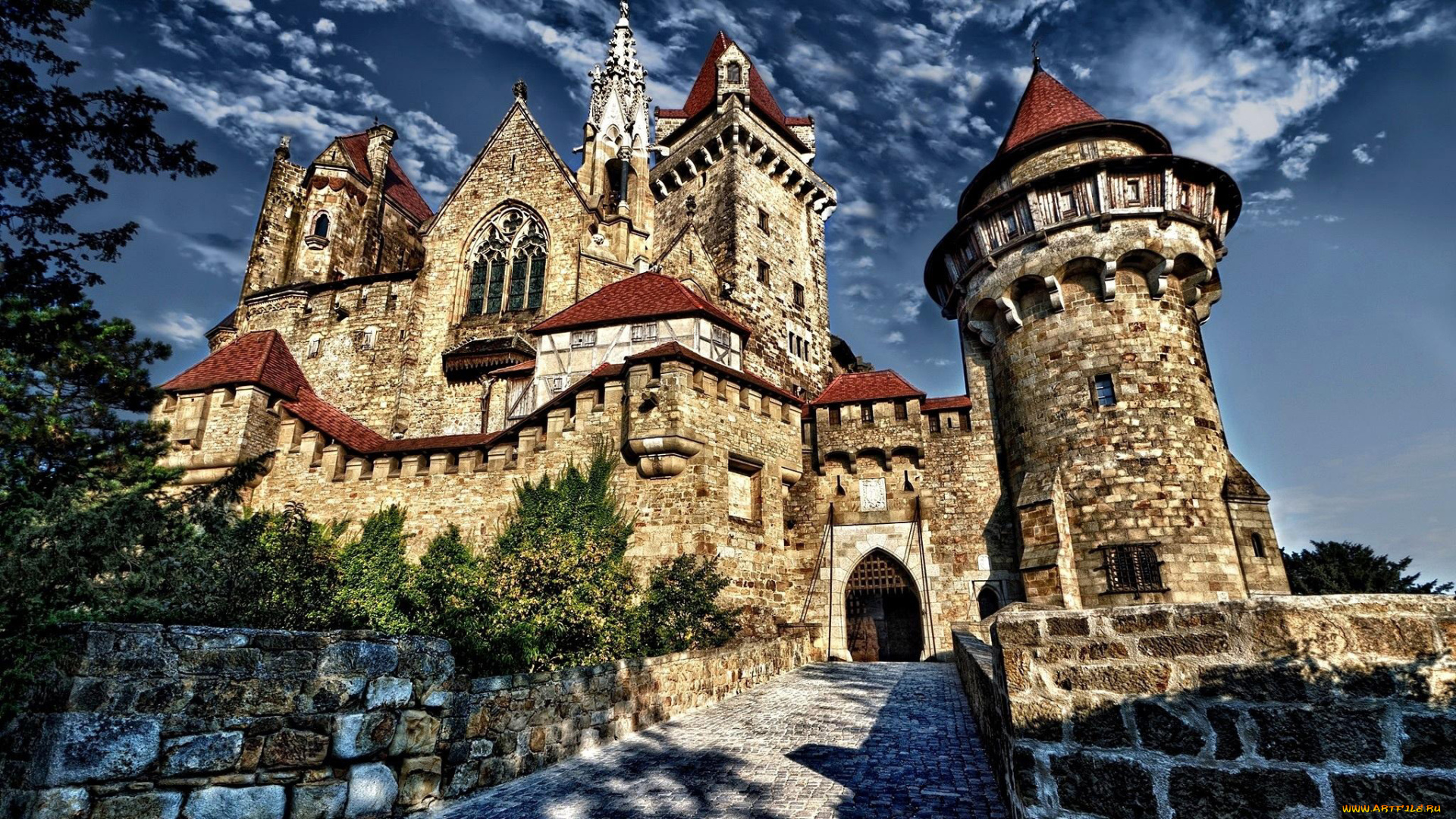 замок, kreuzenstein, города, замки, австрии, замок, kreuzenstein