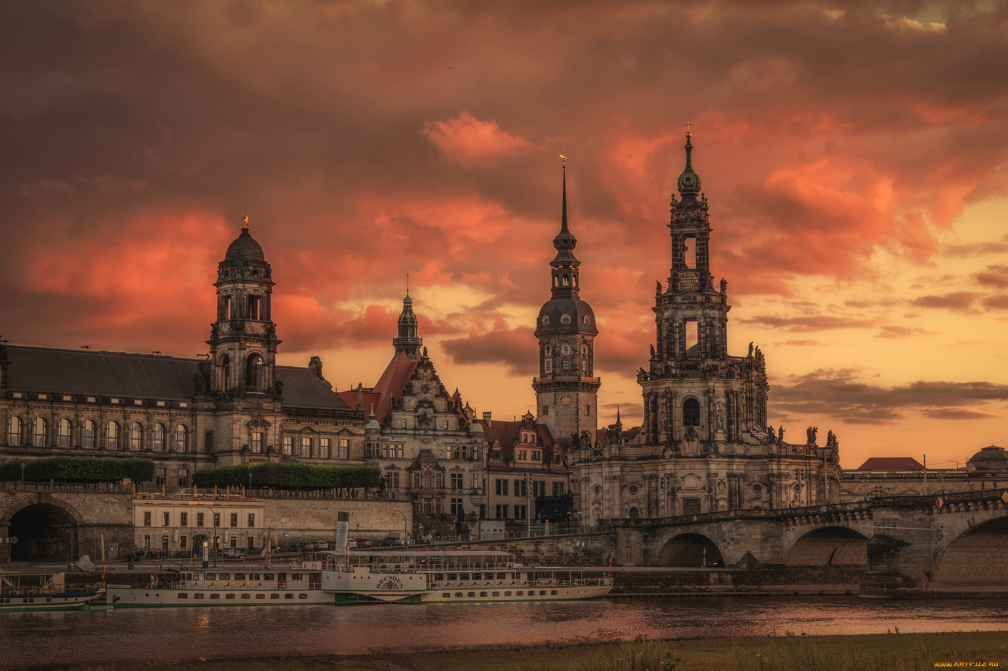 dresden, города, дрезден, , германия, рассвет