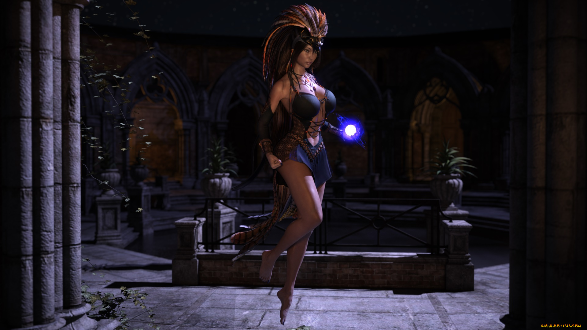 3д, графика, фантазия, , fantasy, фон, девушка, взгляд