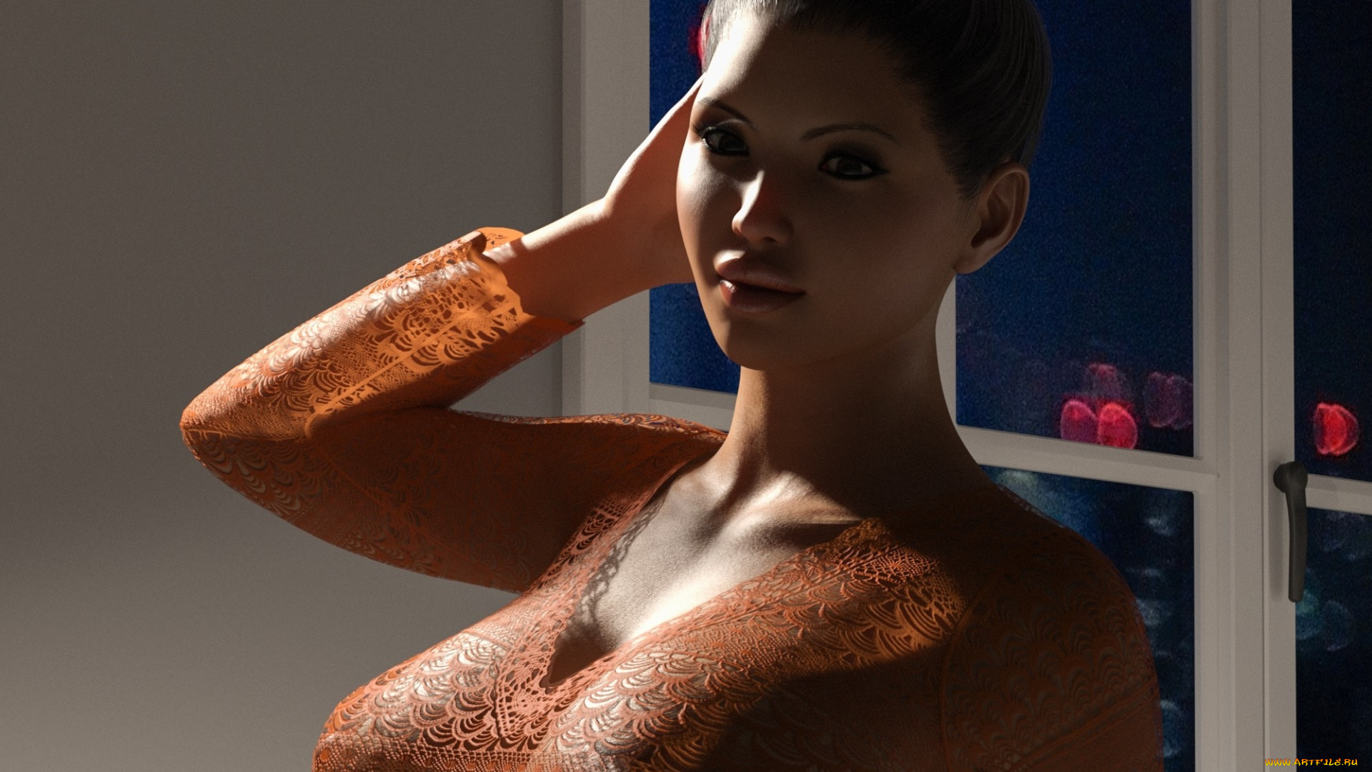 3д, графика, люди, , people, девушка, фон, взгляд