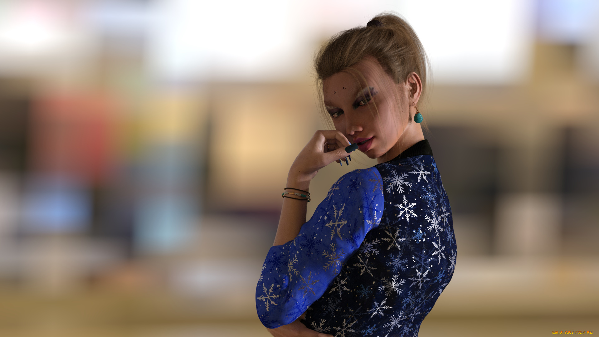 3д, графика, люди, , people, девушка, взгляд, фон