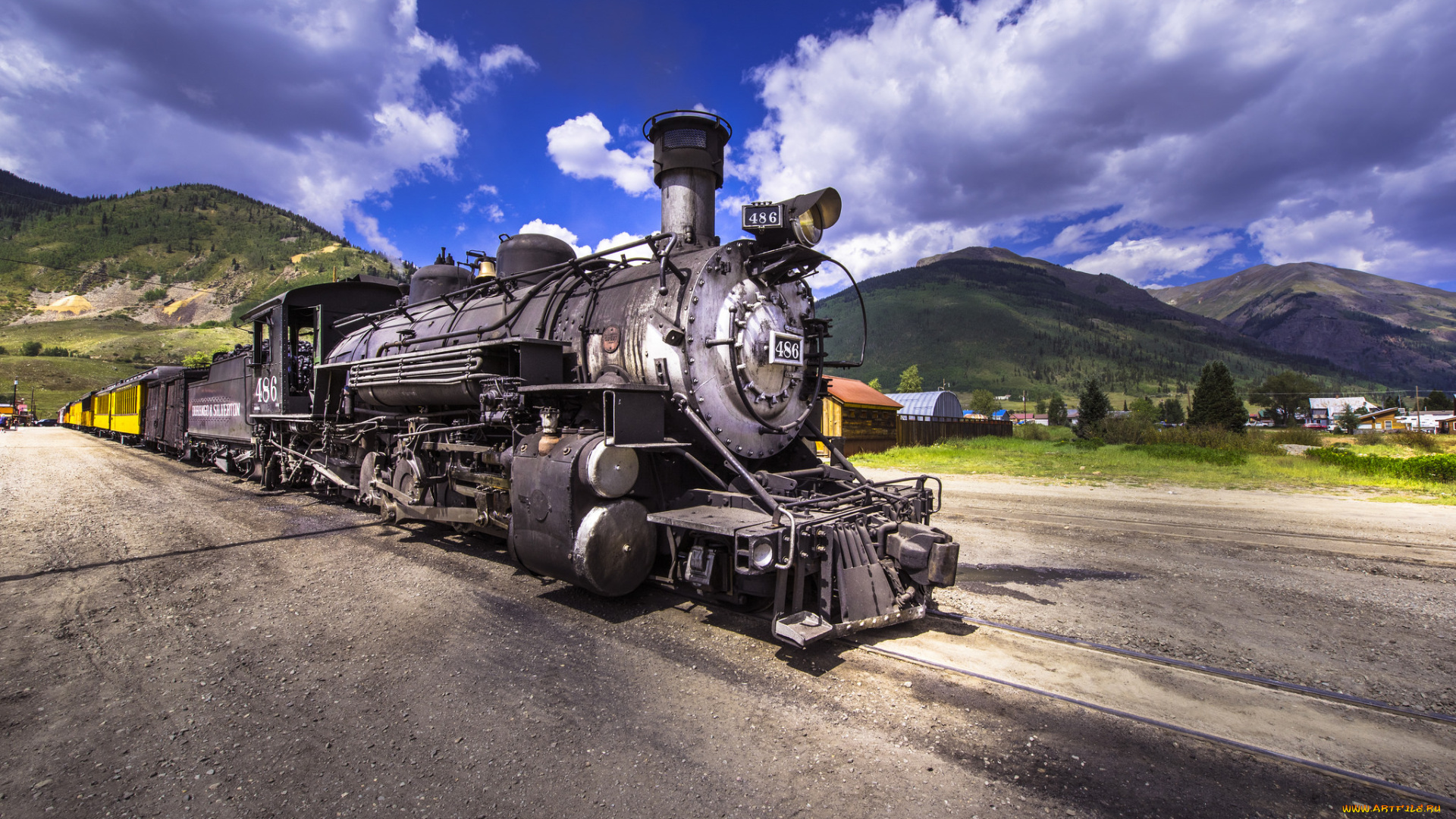 техника, паровозы, локомотив, состав