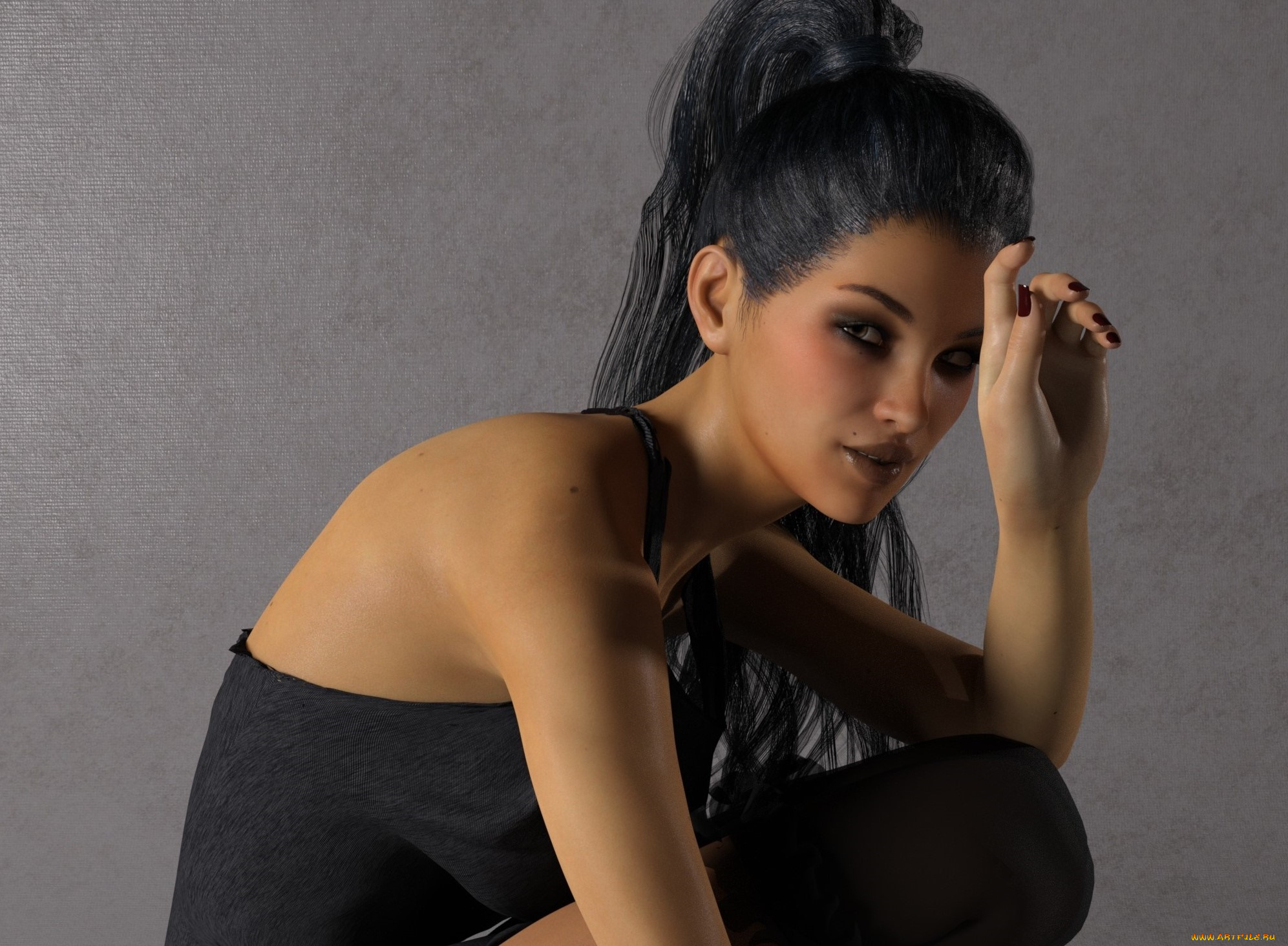 3д, графика, люди, , people, девушка, взгляд, фон