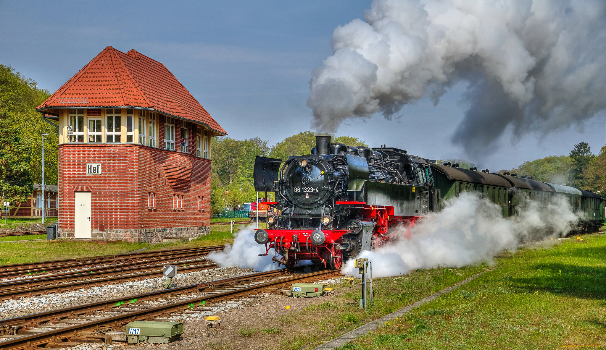 техника, паровозы, локомотив, состав