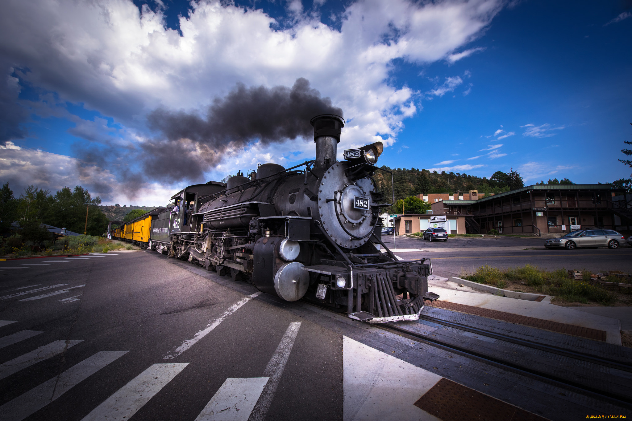 техника, паровозы, локомотив, состав