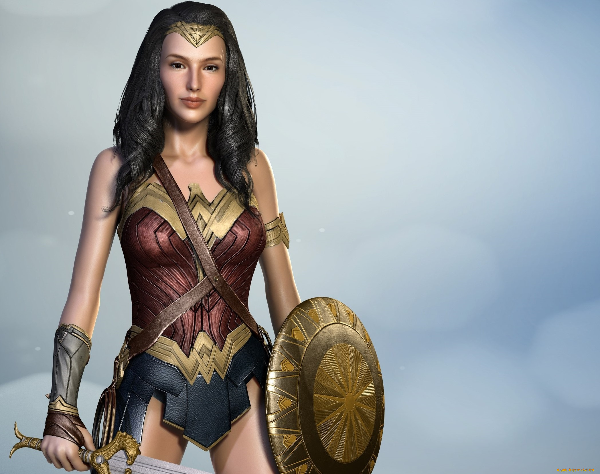 3д, графика, фантазия, , fantasy, фон, взгляд, девушка