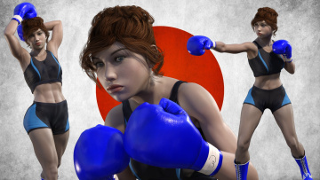 Картинка 3д+графика спорт+ sport девушка фон взгляд