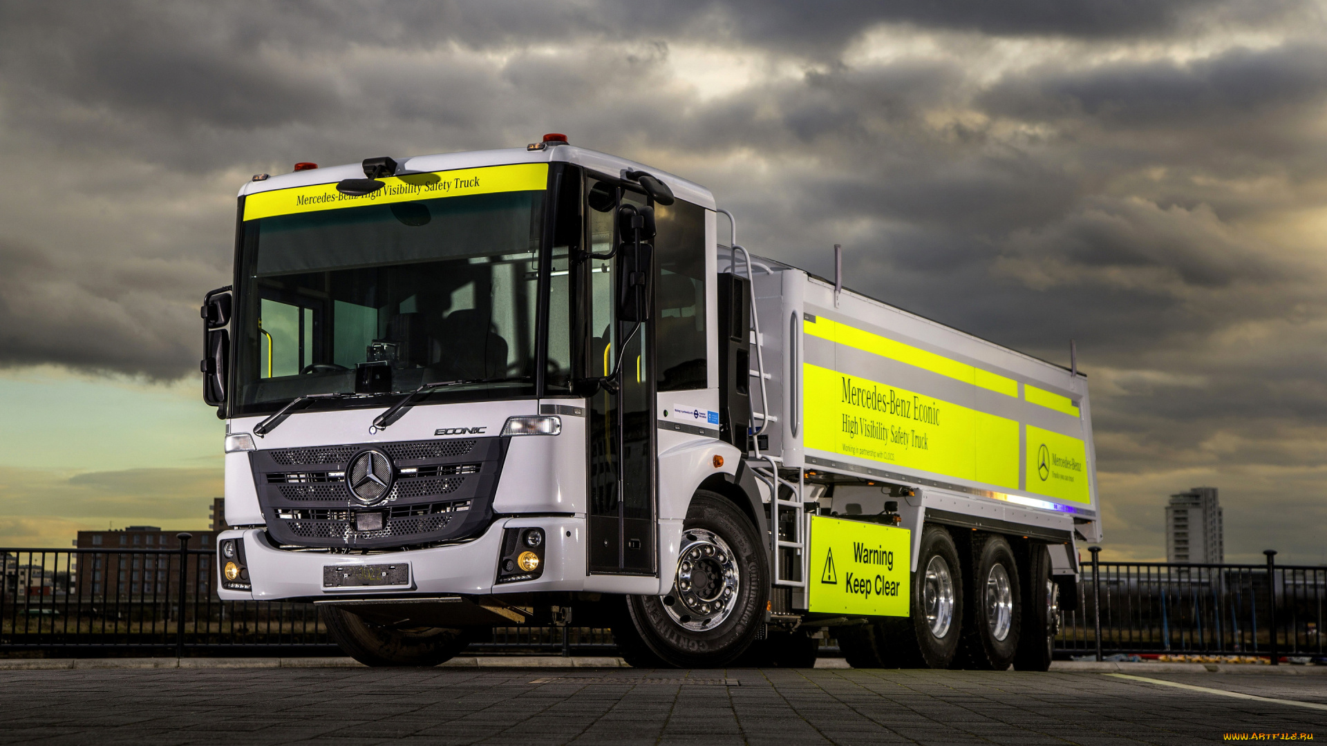 2019, mercedes-benz, econic, автомобили, mercedes, trucks, mercedes, грузовик, для, уборки, немецкие, грузовики, экстерьер, четырехосный