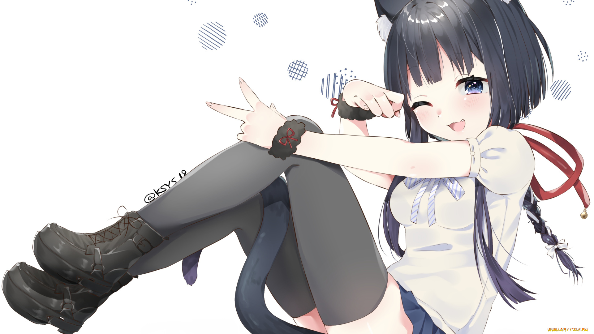 аниме, животные, , существа, девушка