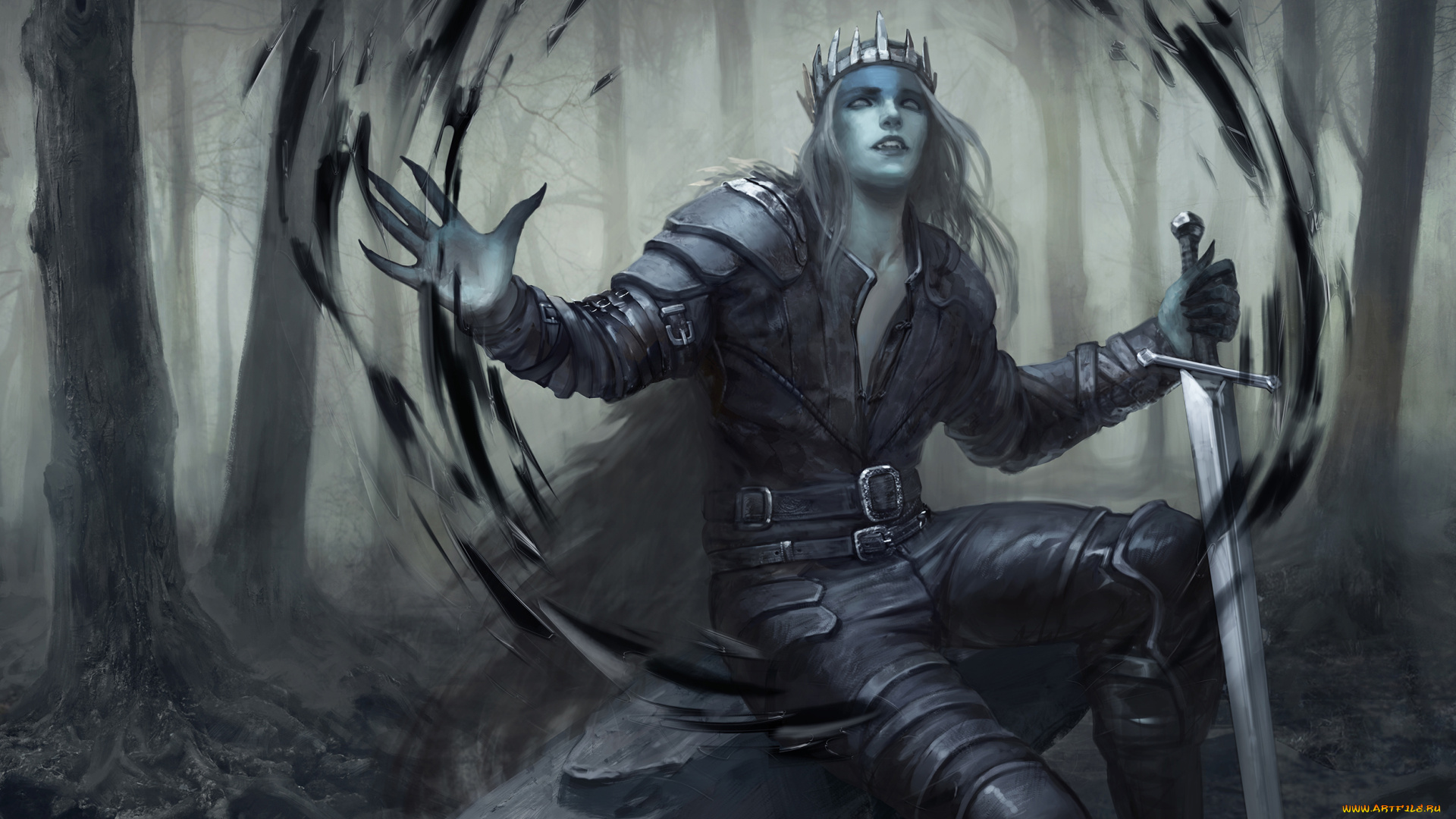 фэнтези, маги, , волшебники, мужчина, фон, корона, магия