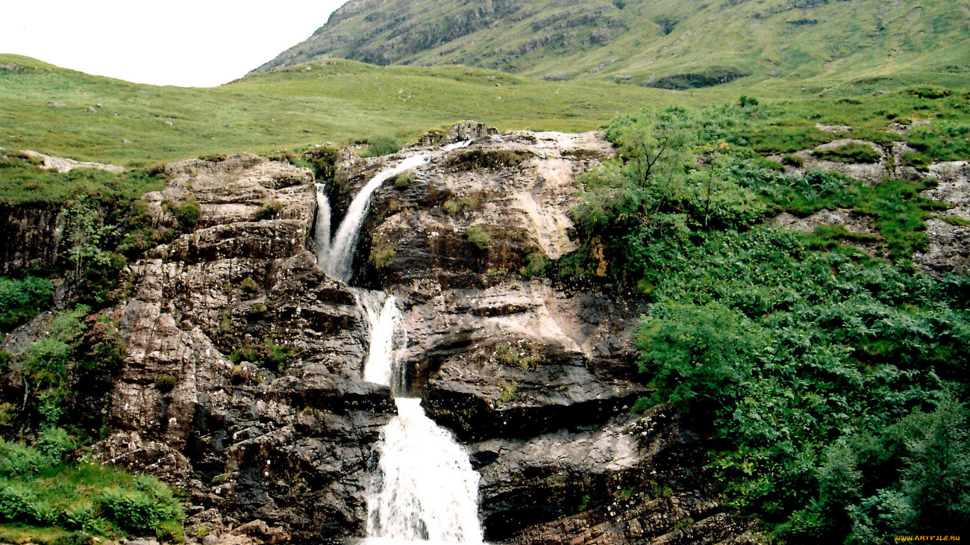 природа, водопады, поток, вода