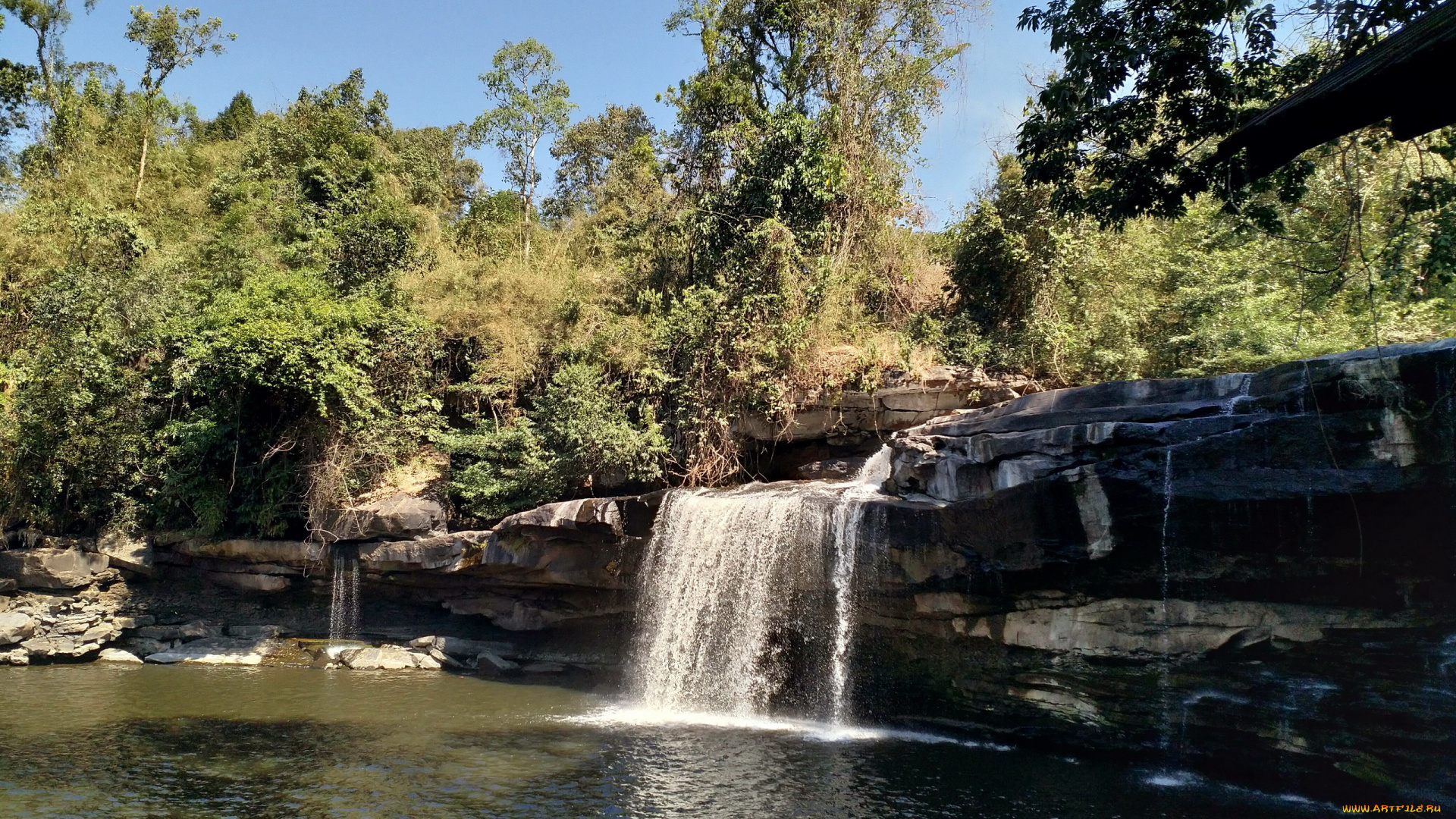 природа, водопады, вода, водопад, поток