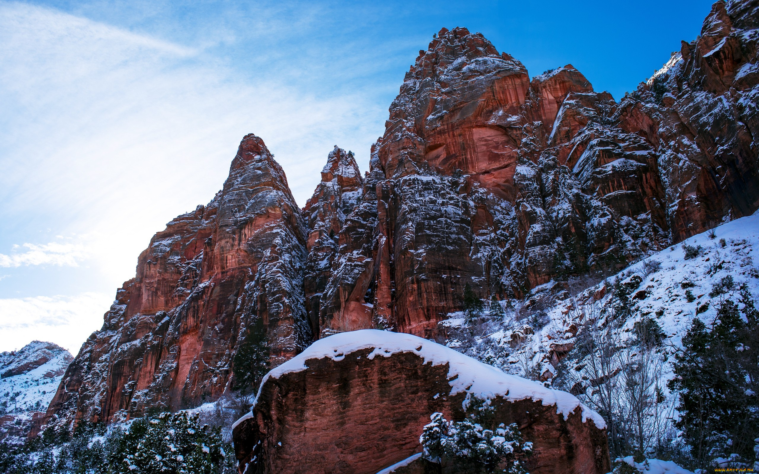 природа, горы, снег