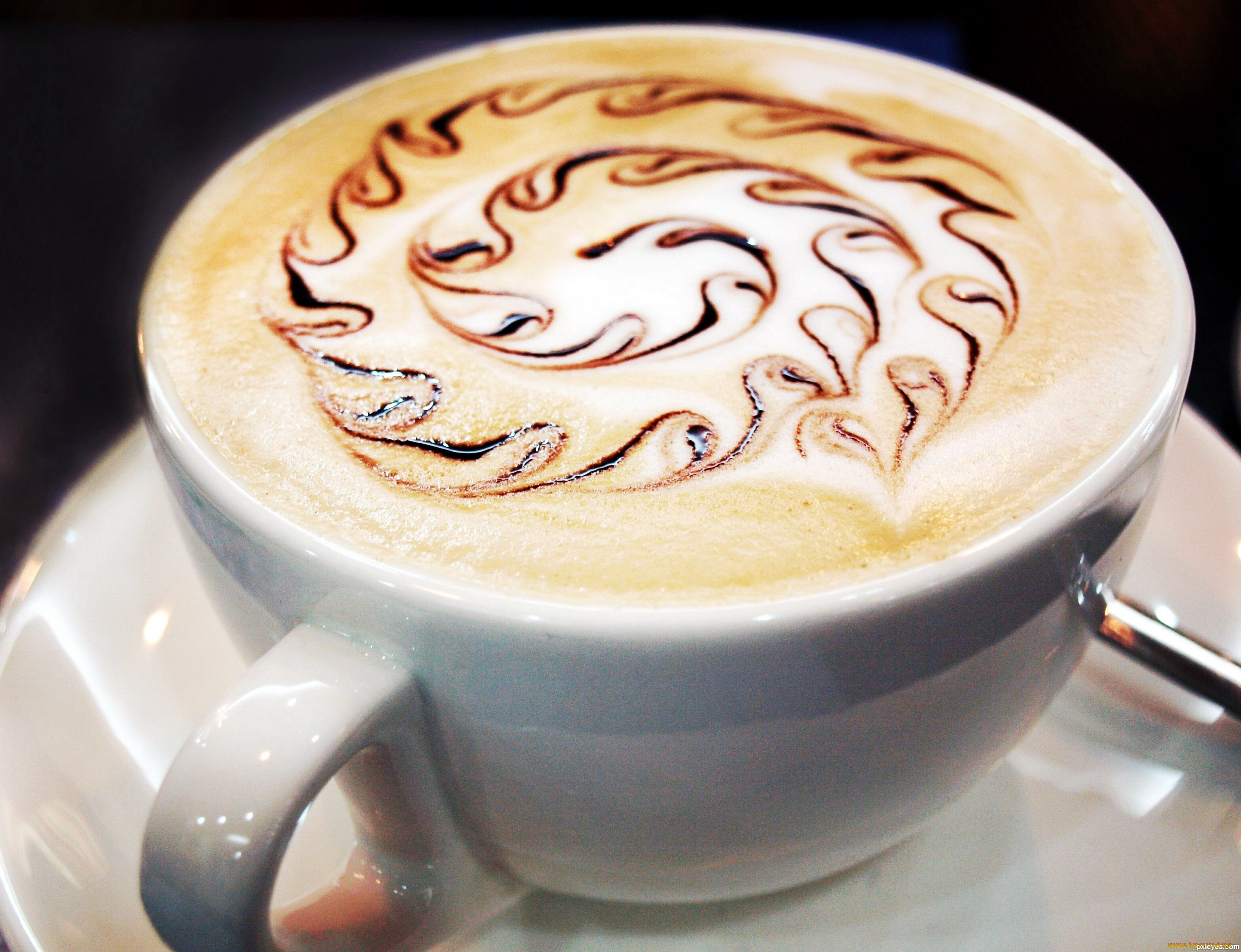 еда, кофе, , кофейные, зёрна, капучино