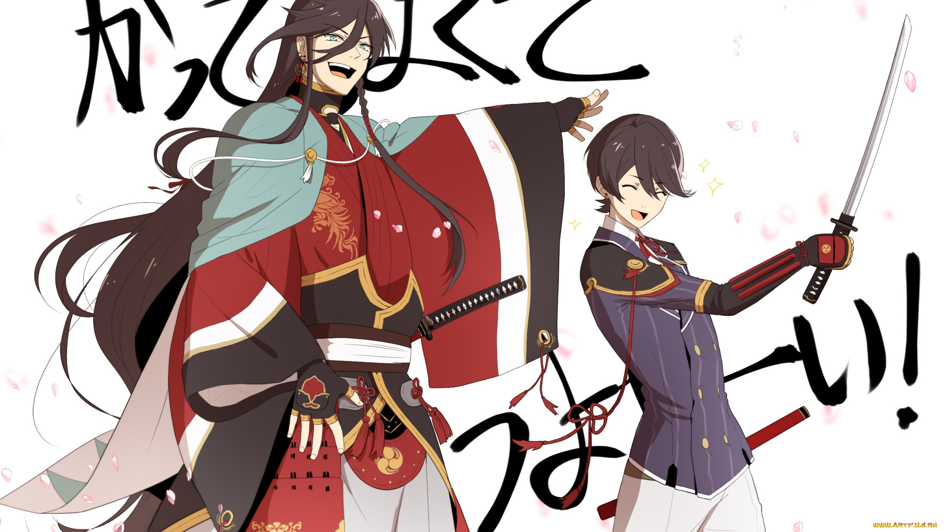 аниме, touken, ranbu, танец, мечей