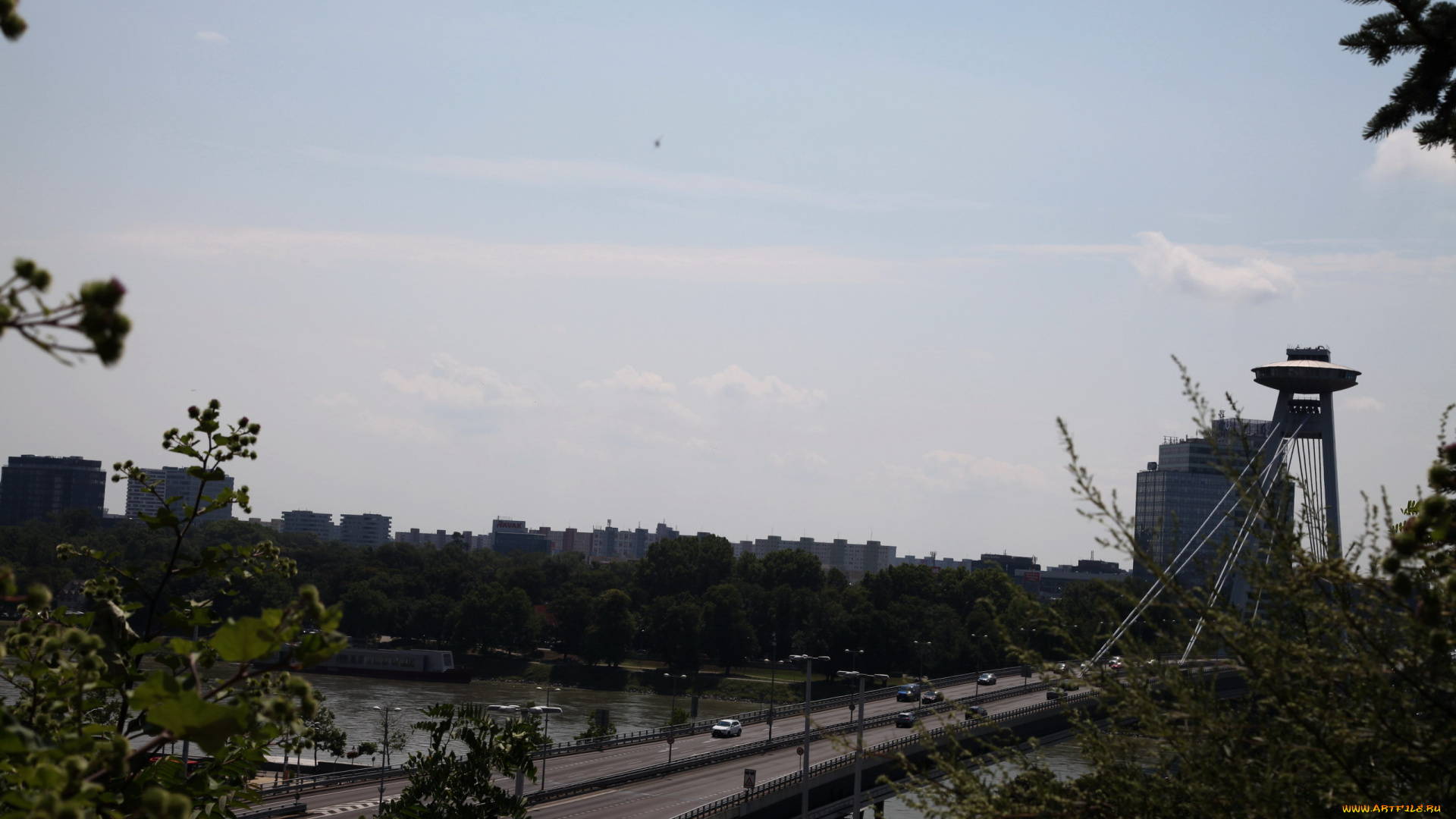 города, братислава, , словакия, мост