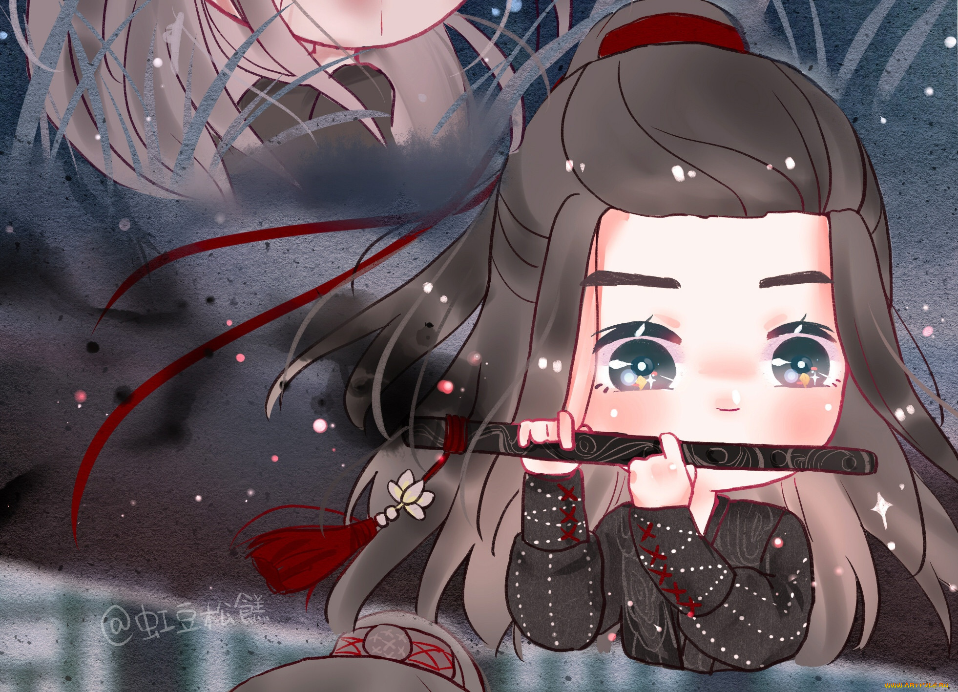 аниме, mo, dao, zu, shi, вэй, усянь, флейта, чиби