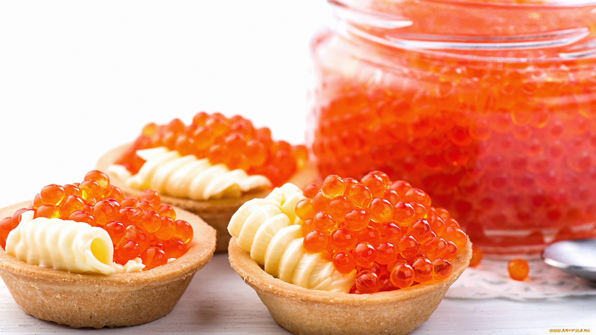 еда, икра, деликатес, красная, тарталетки