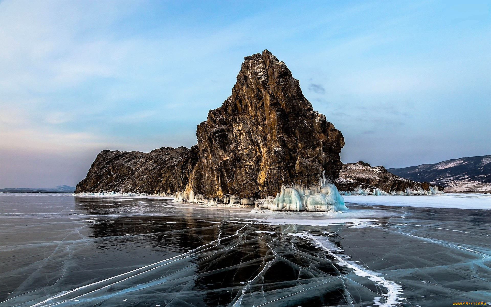природа, реки, озера, скала, озеро, лед