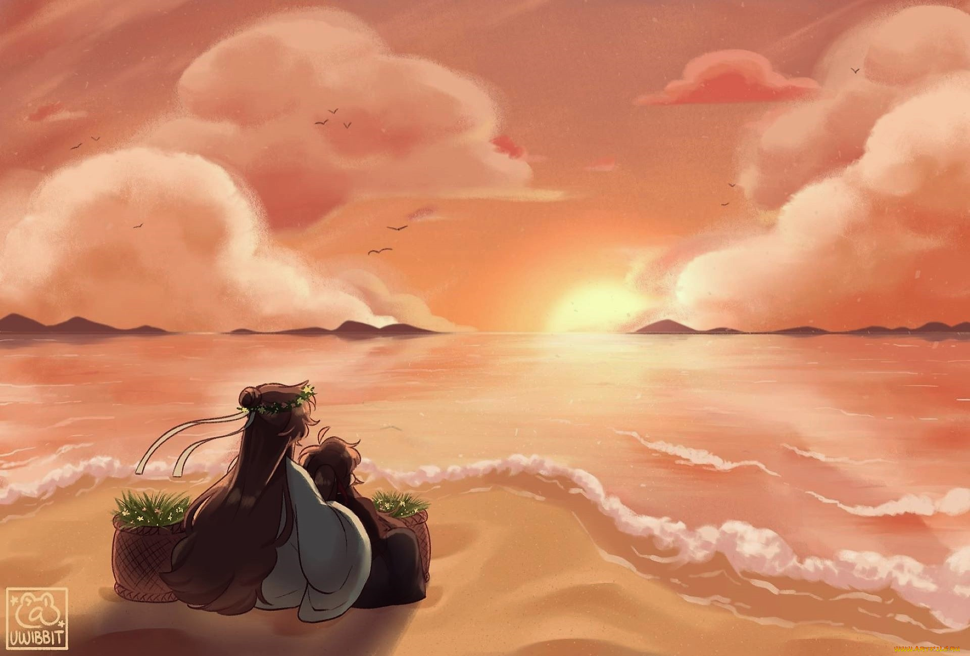 аниме, mo, dao, zu, shi, вэй, усянь, лань, ванцзи, море, корзины