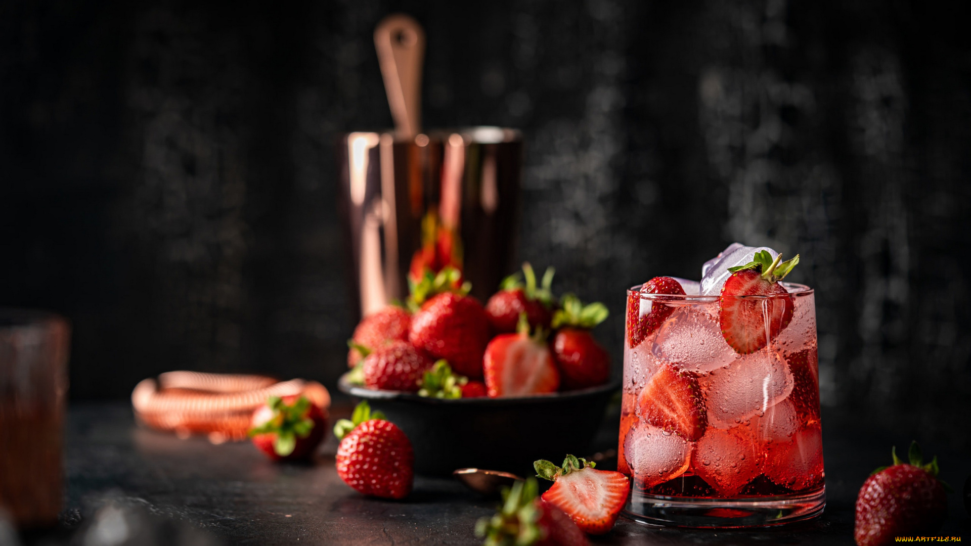 еда, клубника, , земляника