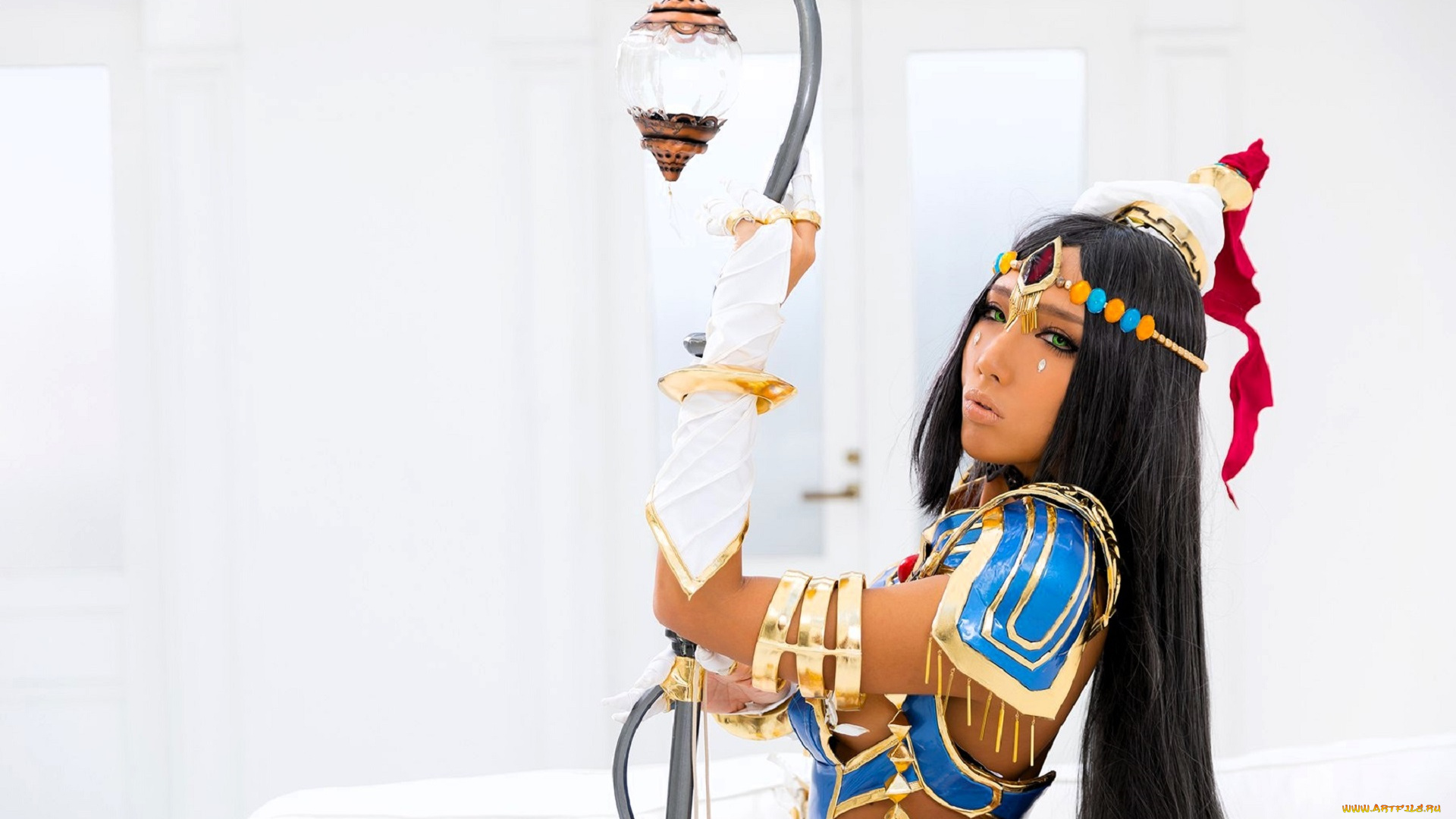 девушки, nonsummerjack, образ, косплей, наряд, украшения, посох