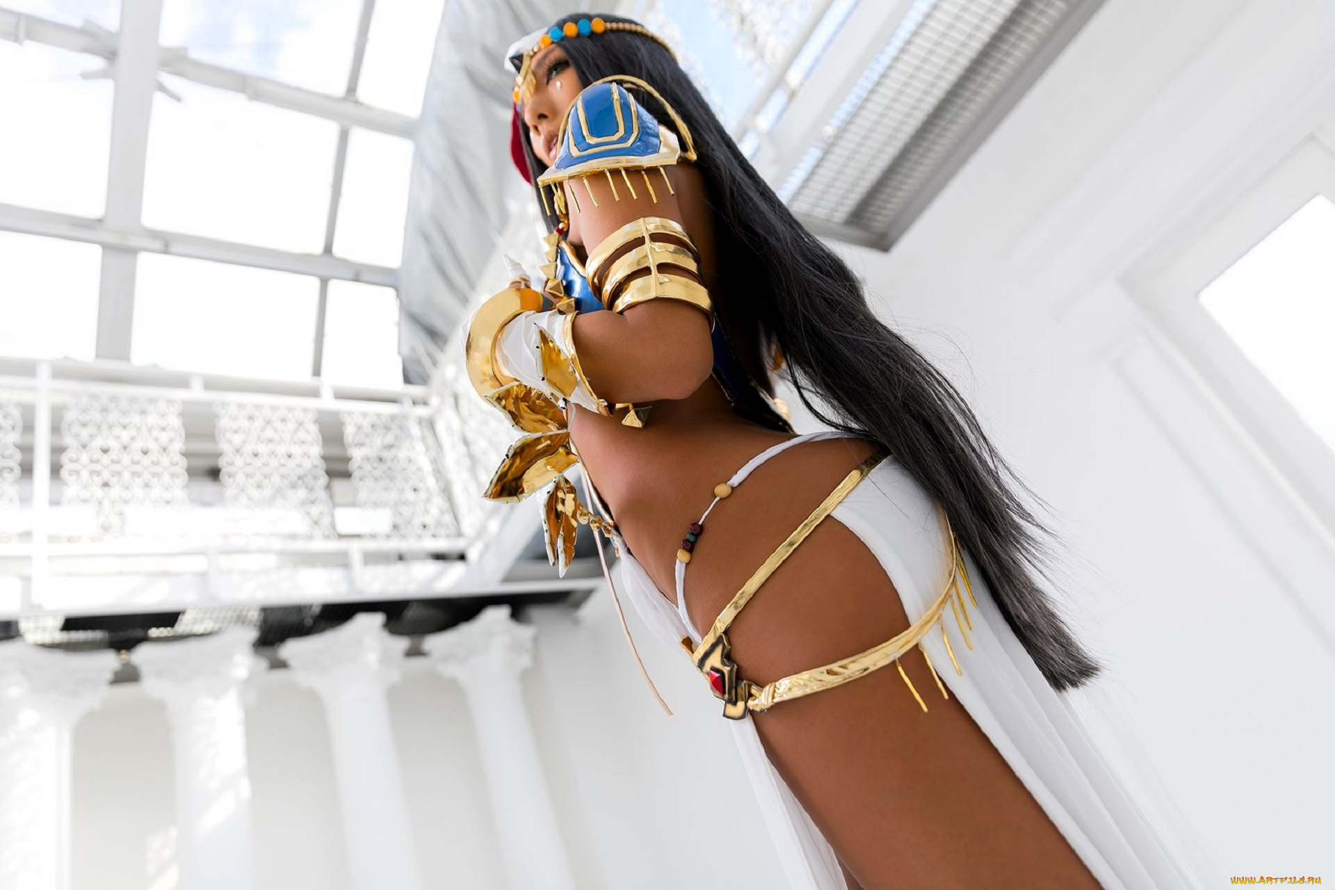 девушки, nonsummerjack, образ, косплей, наряд, украшения, посох, крыша