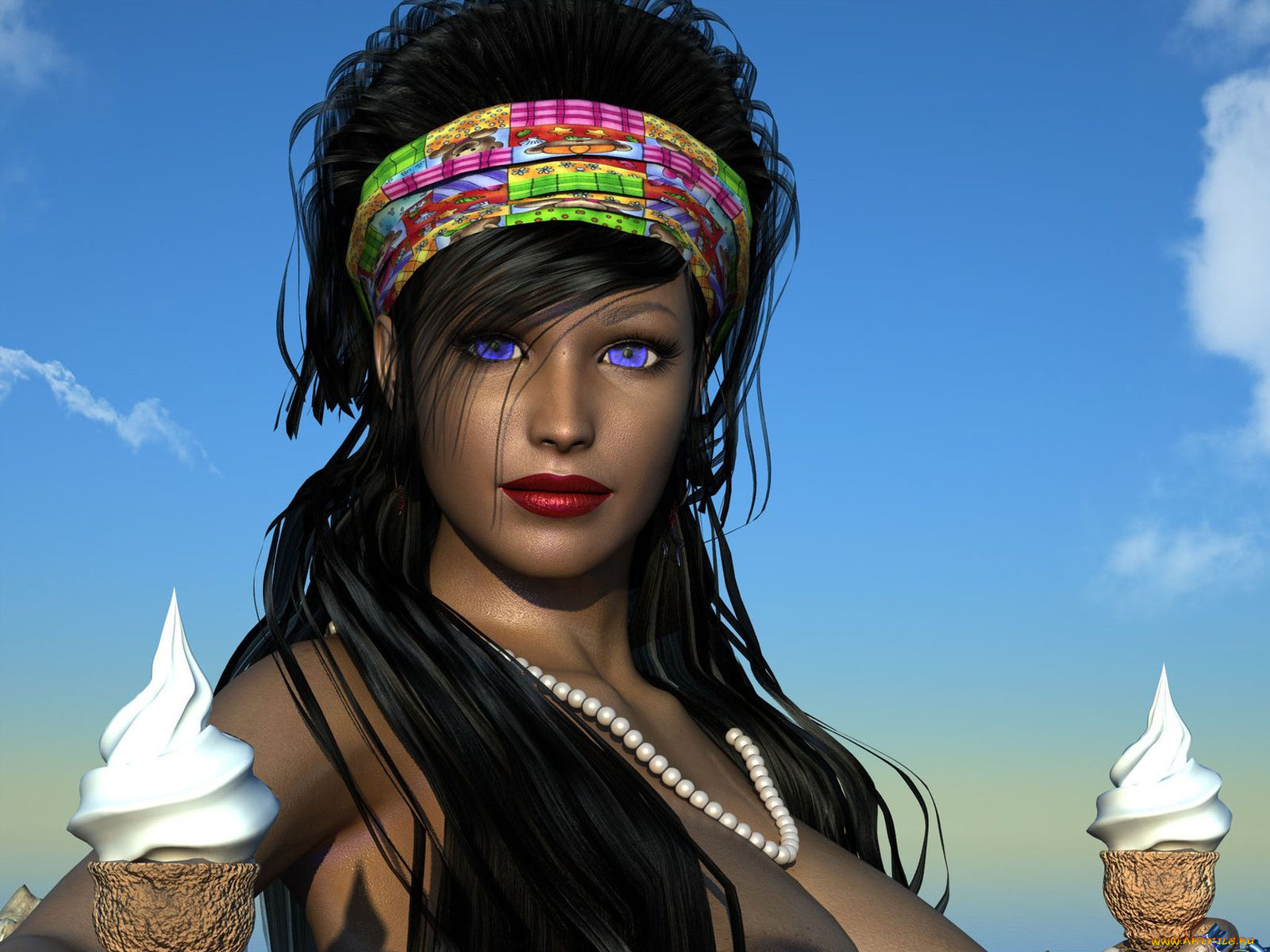 3д, графика, people, люди, бусы