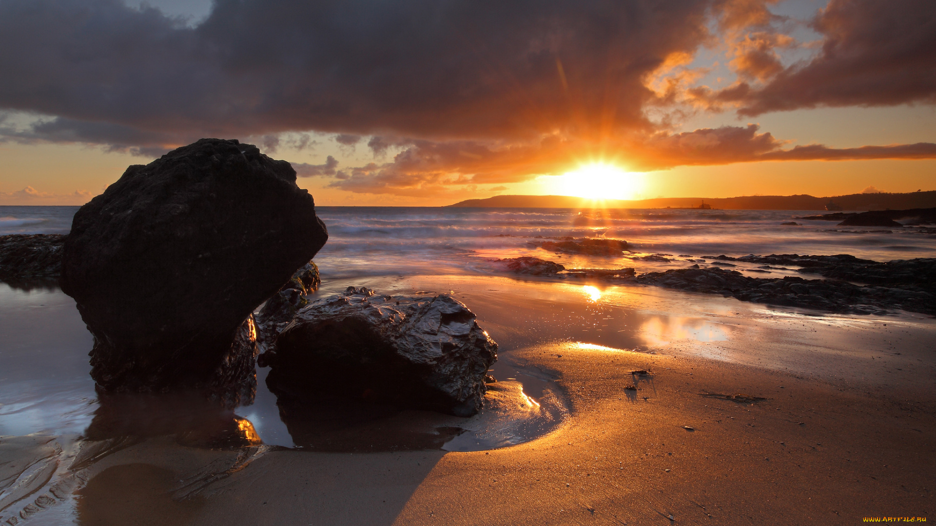 природа, восходы, закаты, побережье, море, закат, камни