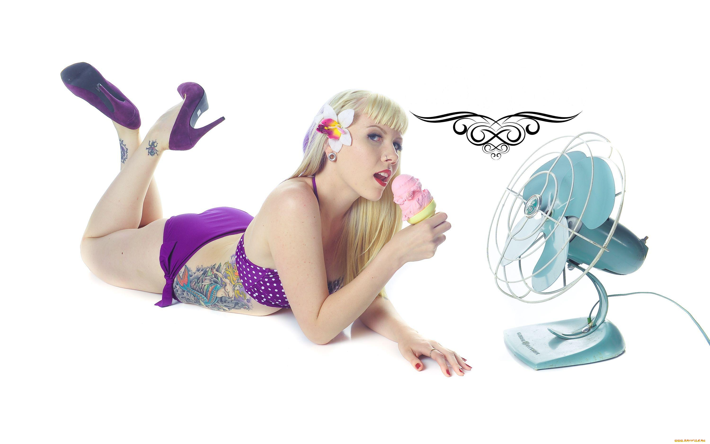 -Unsort, Блондинки, девушки, unsort, блондинки, вентилятор, мороженое