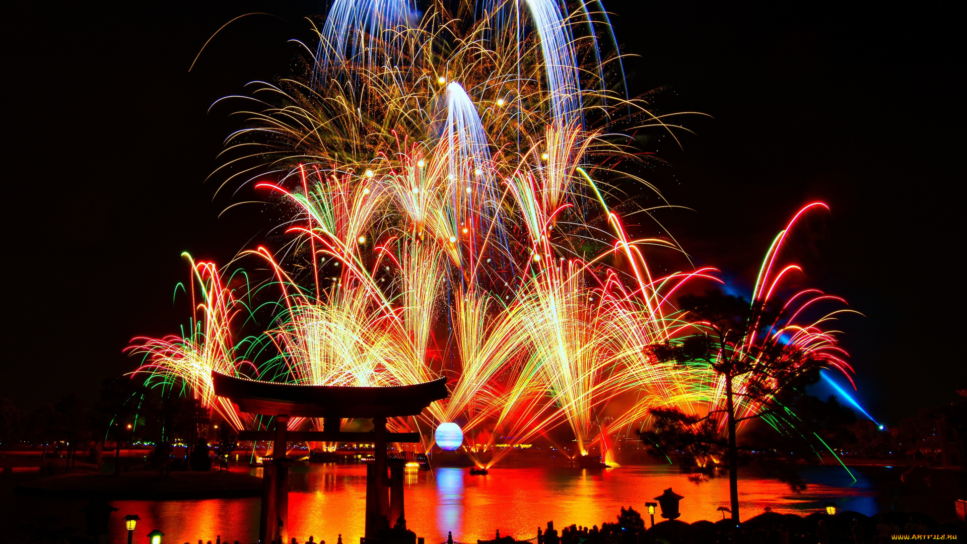 города, диснейленд, штат, флорида, сша, фейерверк, шоу, представление, зрелище