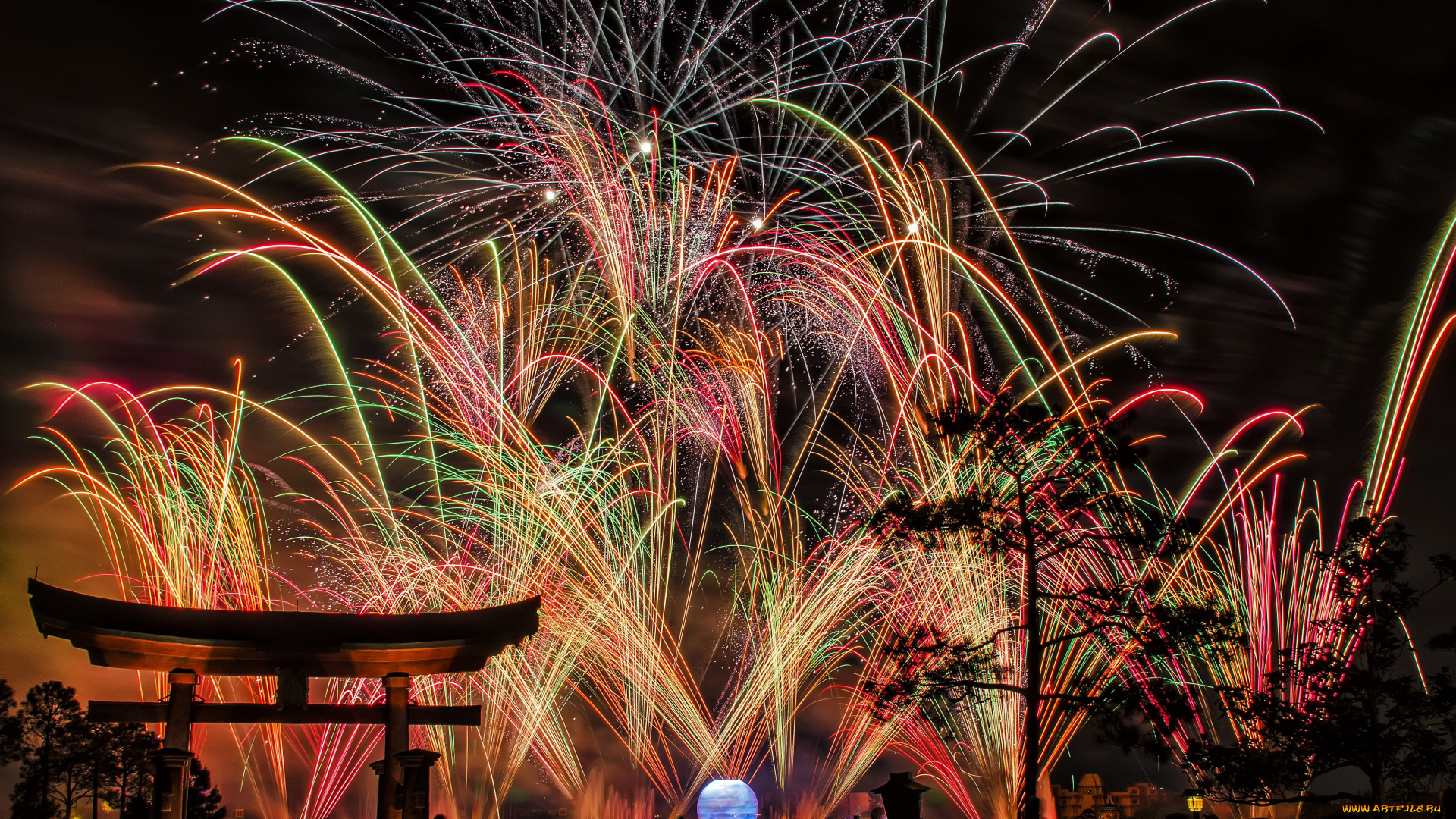 города, диснейленд, штат, флорида, сша, фейерверк, шоу, представление, зрелище