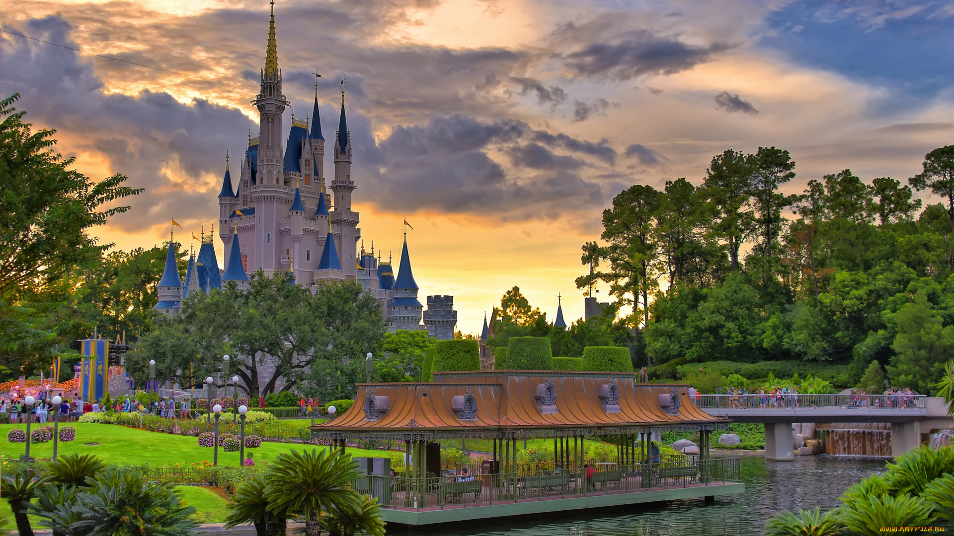 города, диснейленд, волшебное, королевство, замок, парк