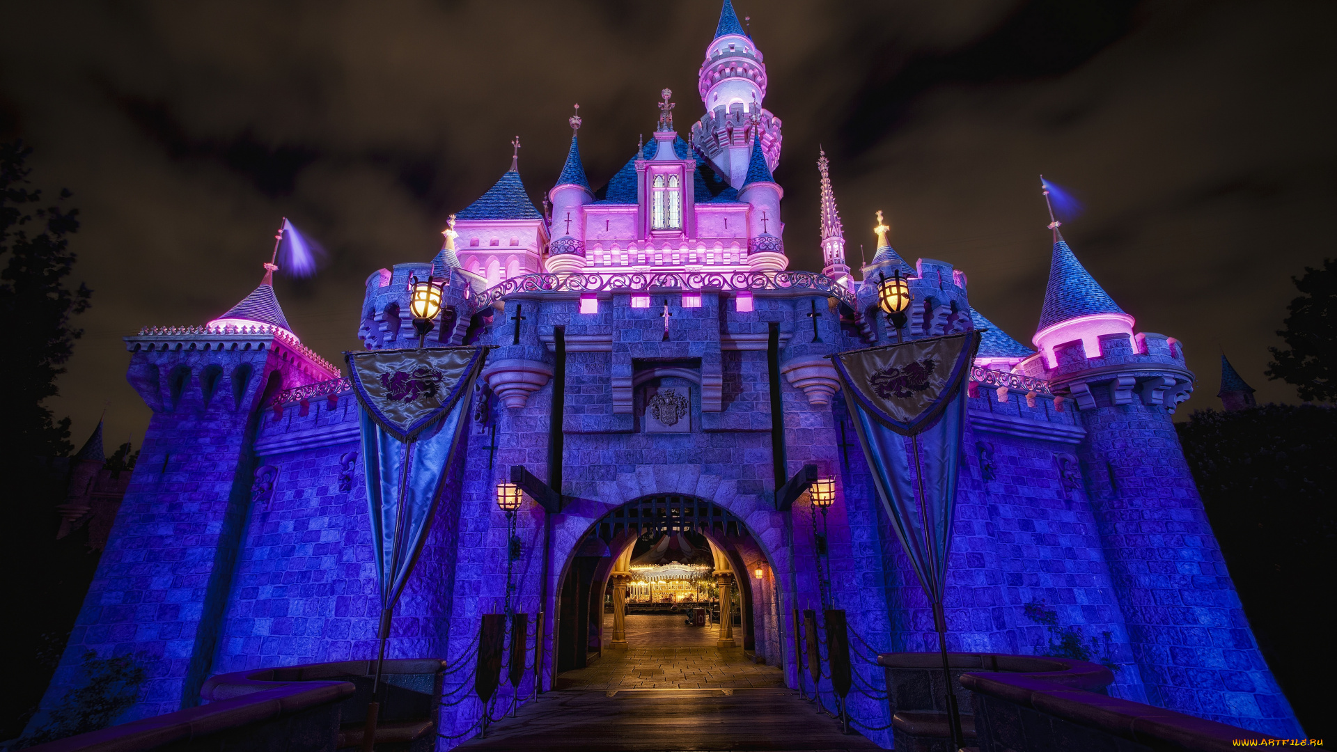 города, диснейленд, замок